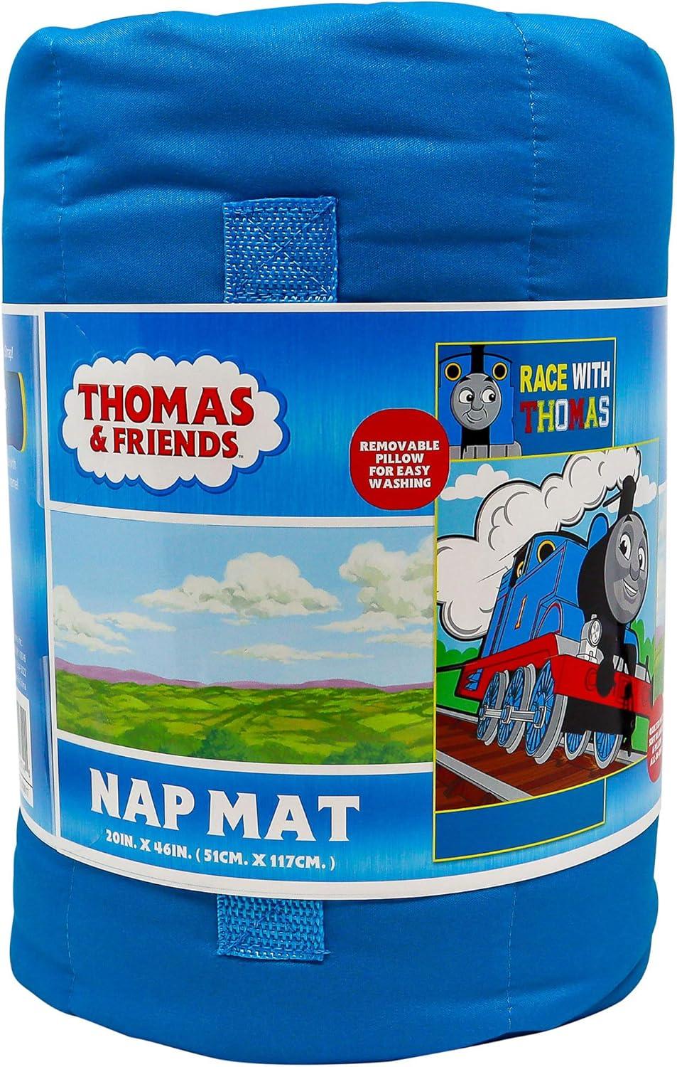 imageJay Franco Kids Nap Mat with Embedded Pillow amp Blanket Soft 46x20 Microfiber Sleeping Bag with Name Tag amp Handle for School Travel Sleepover Blue BlueyMultithomas