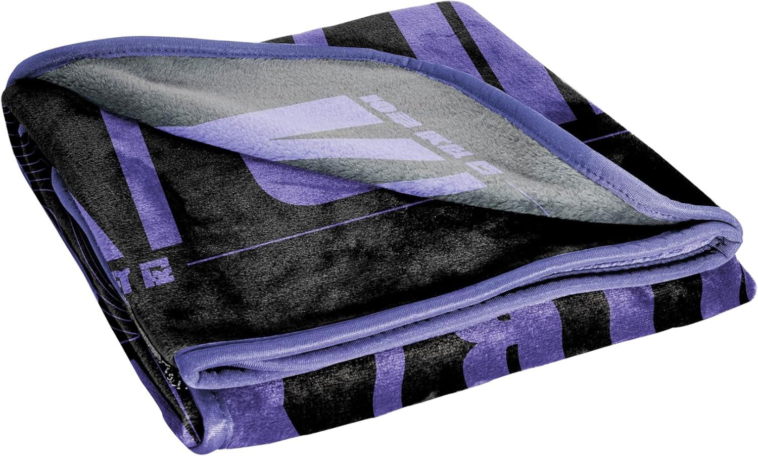 imageJay Franco Kids Plush Throw Blanket Soft amp Comfy Throw for Couch or Bed Cozy Home Dcor for Living Room amp Bedroom Blue Bluey 40x50 Travel BlanketBlack Huntrix