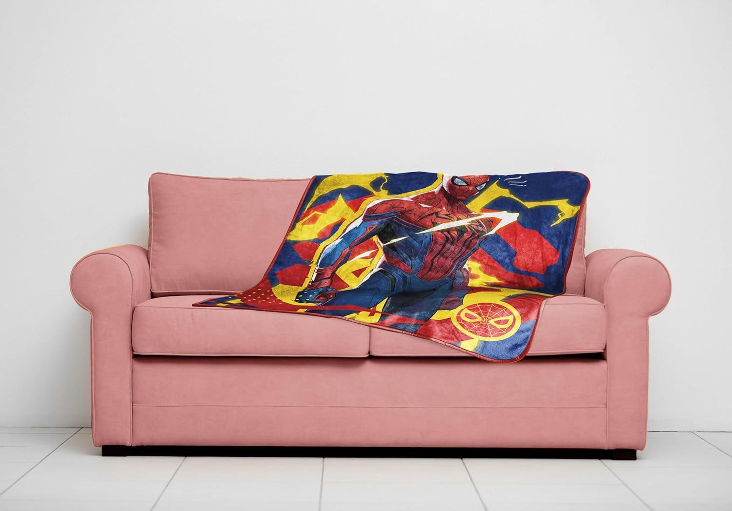imageJay Franco Kids Plush Throw Blanket Soft amp Comfy Throw for Couch or Bed Cozy Home Dcor for Living Room amp Bedroom Multi Bluey 46x60 Throw BlanketBlue Marvel Rivals Spiderman