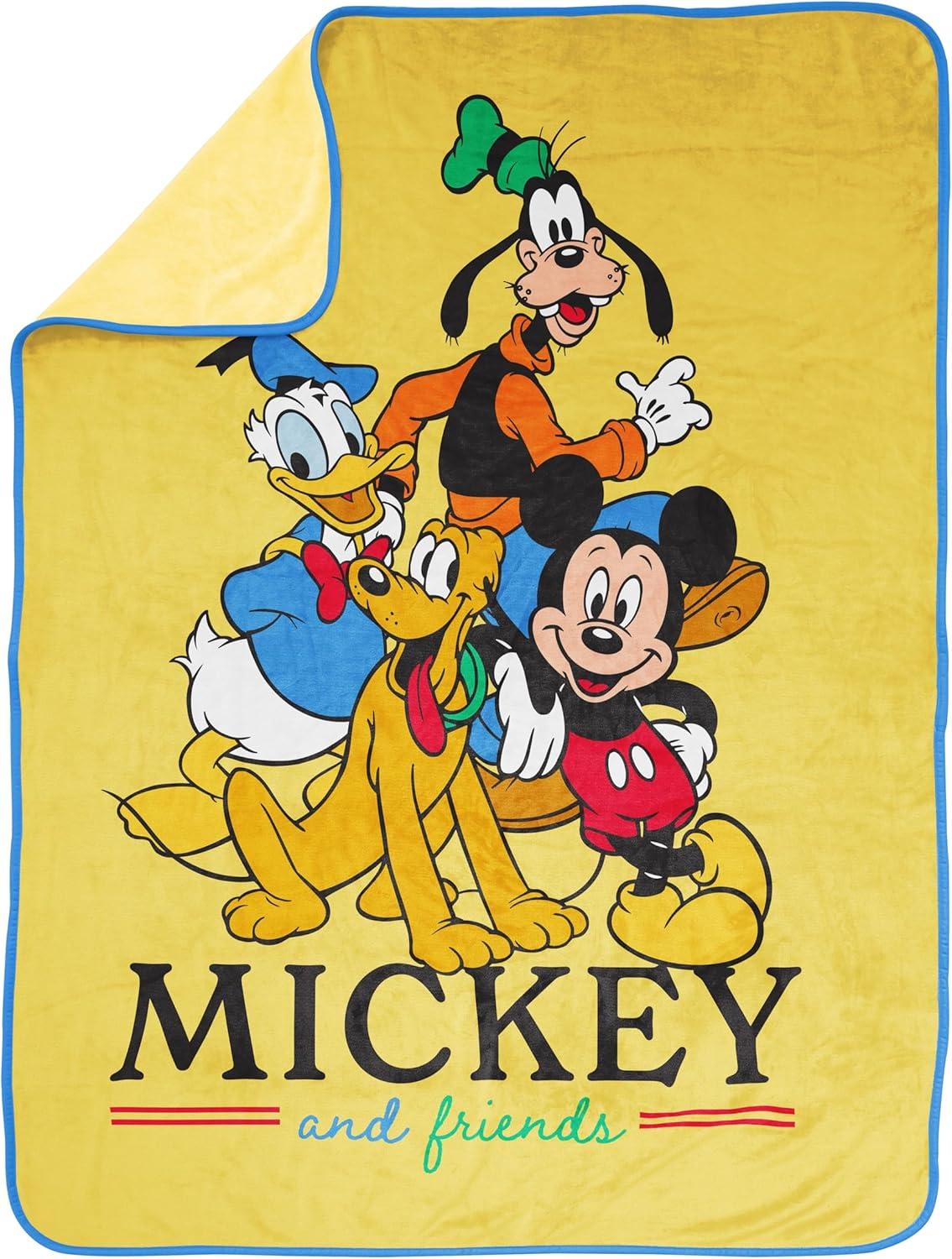 imageJay Franco Kids Plush Throw Blanket Soft amp Comfy Throw for Couch or Bed Cozy Home Dcor for Living Room amp Bedroom Multi Bluey 46x60 Throw BlanketYellow Mickey and Friends