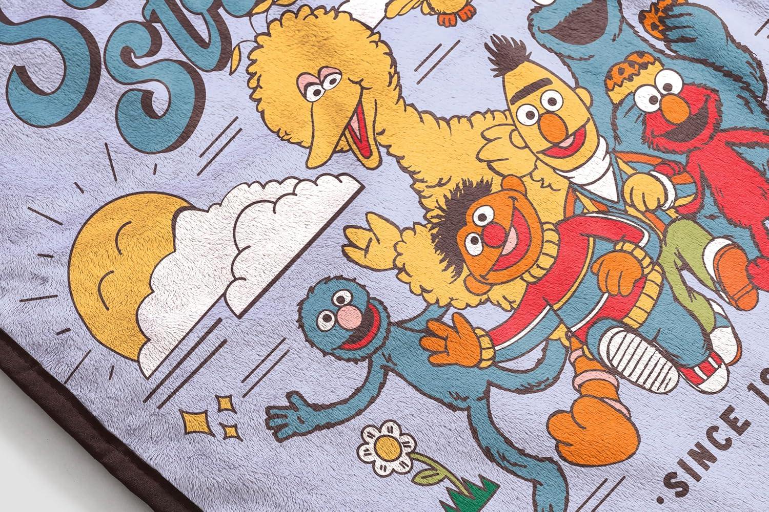 imageJay Franco Kids Plush Throw Blanket Soft amp Comfy Throw for Couch or Bed Cozy Home Dcor for Living Room amp Bedroom Multi Bluey 46x60 Throw BlanketPurple Sesame Street