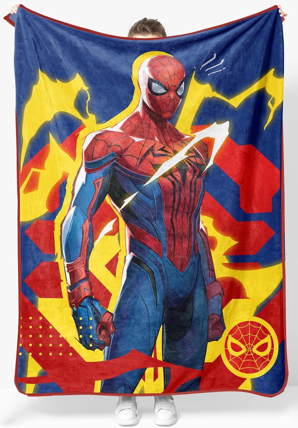 imageJay Franco Kids Plush Throw Blanket Soft amp Comfy Throw for Couch or Bed Cozy Home Dcor for Living Room amp Bedroom Multi Bluey 46x60 Throw BlanketBlue Marvel Rivals Spiderman