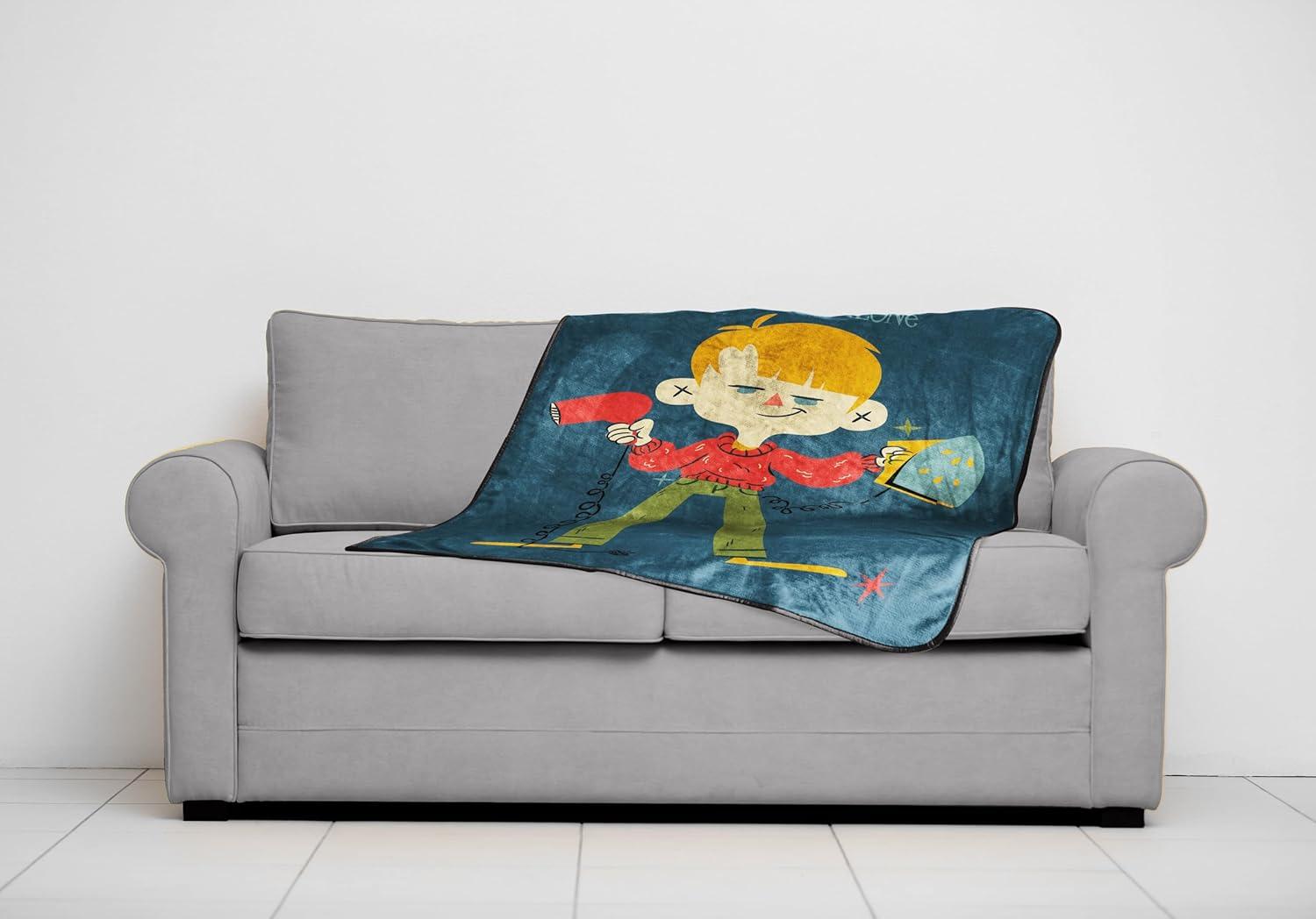 imageJay Franco Kids Plush Throw Blanket Soft amp Comfy Throw for Couch or Bed Cozy Home Dcor for Living Room amp Bedroom Multi Bluey 46x60 Throw BlanketBlue Home Alone