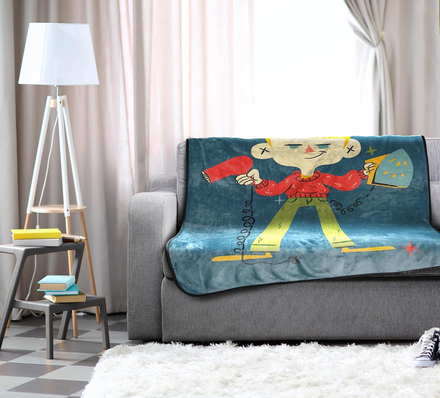 imageJay Franco Kids Plush Throw Blanket Soft amp Comfy Throw for Couch or Bed Cozy Home Dcor for Living Room amp Bedroom Multi Bluey 46x60 Throw BlanketBlue Home Alone
