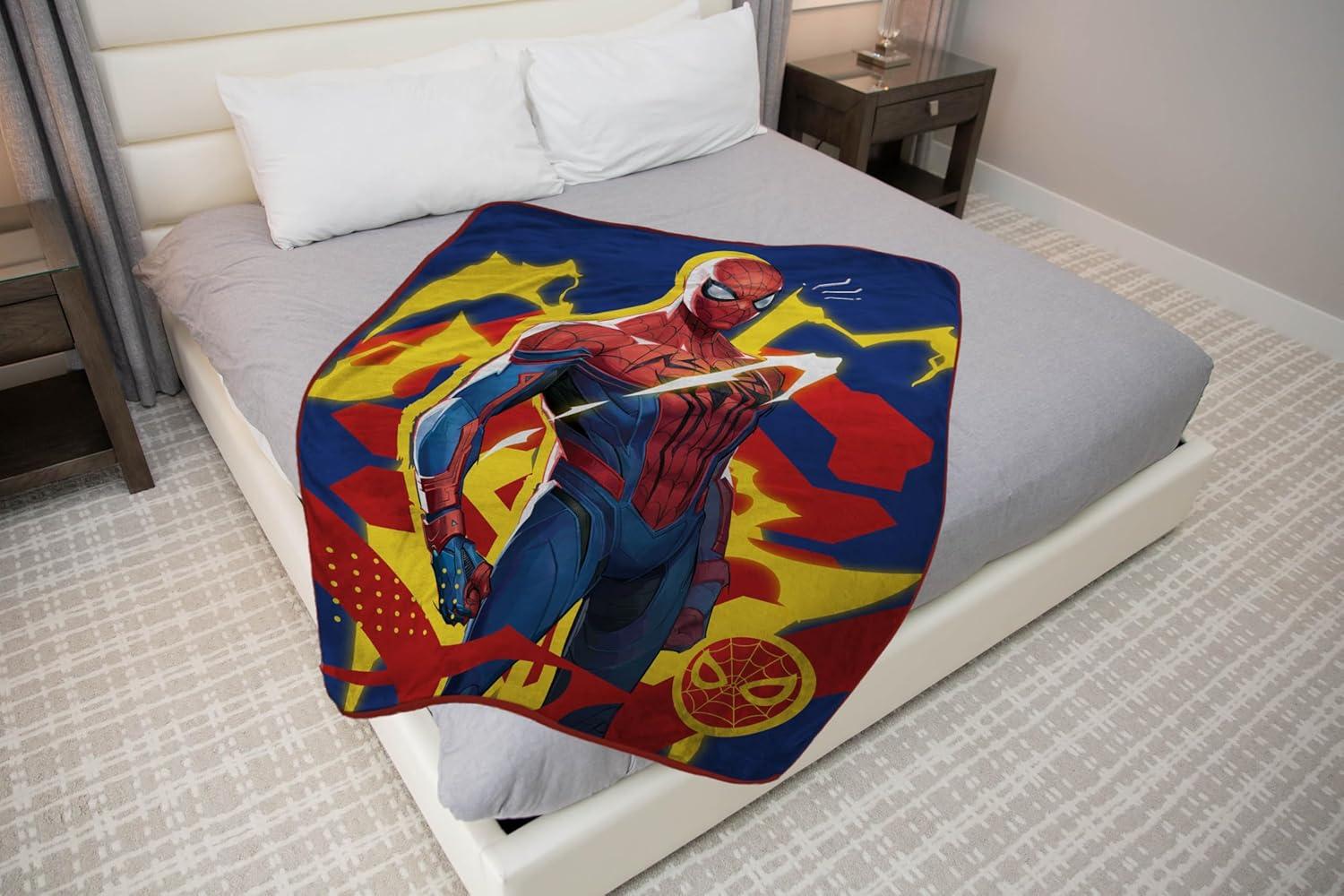 imageJay Franco Kids Plush Throw Blanket Soft amp Comfy Throw for Couch or Bed Cozy Home Dcor for Living Room amp Bedroom Multi Bluey 46x60 Throw BlanketBlue Marvel Rivals Spiderman