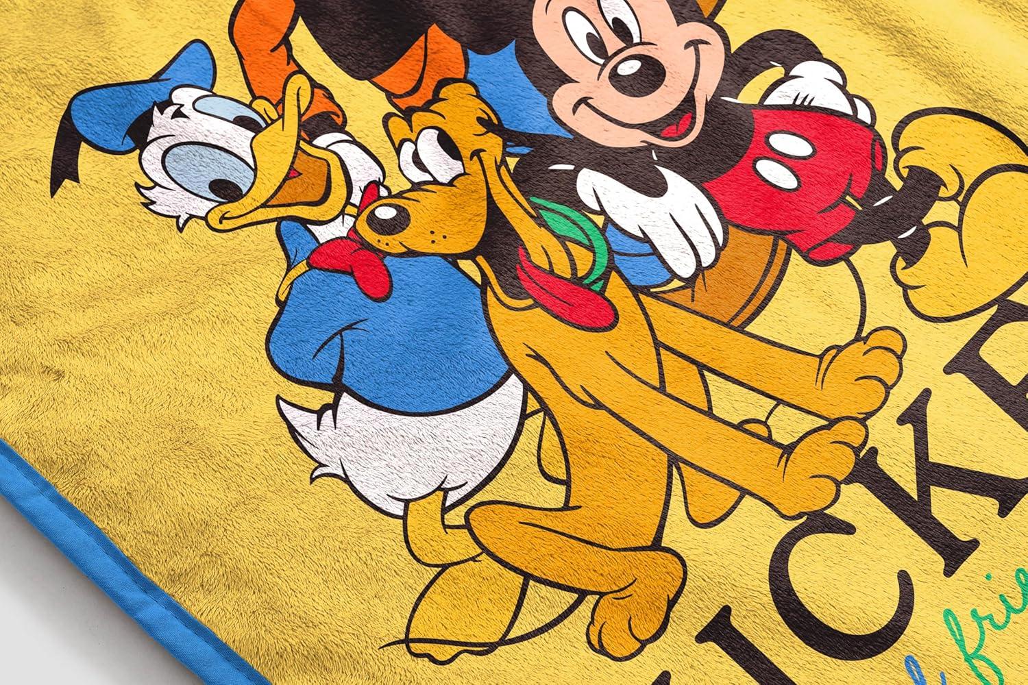 imageJay Franco Kids Plush Throw Blanket Soft amp Comfy Throw for Couch or Bed Cozy Home Dcor for Living Room amp Bedroom Multi Bluey 46x60 Throw BlanketYellow Mickey and Friends