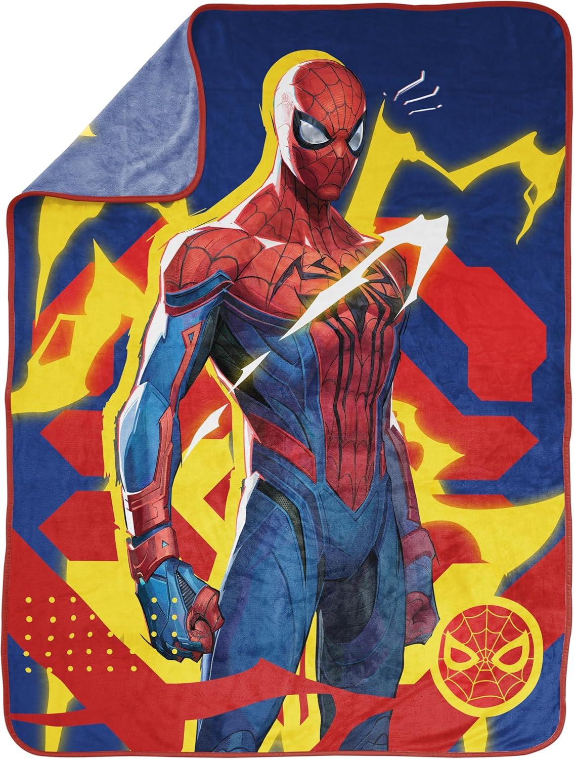 imageJay Franco Kids Plush Throw Blanket Soft amp Comfy Throw for Couch or Bed Cozy Home Dcor for Living Room amp Bedroom Multi Bluey 46x60 Throw BlanketBlue Marvel Rivals Spiderman