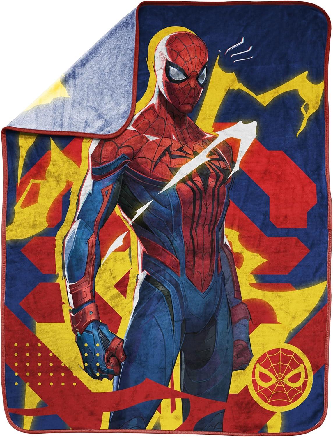 imageJay Franco Kids Plush Throw Blanket Soft amp Comfy Throw for Couch or Bed Cozy Home Dcor for Living Room amp Bedroom Multi Bluey 46x60 Throw BlanketBlue Marvel Rivals Spiderman