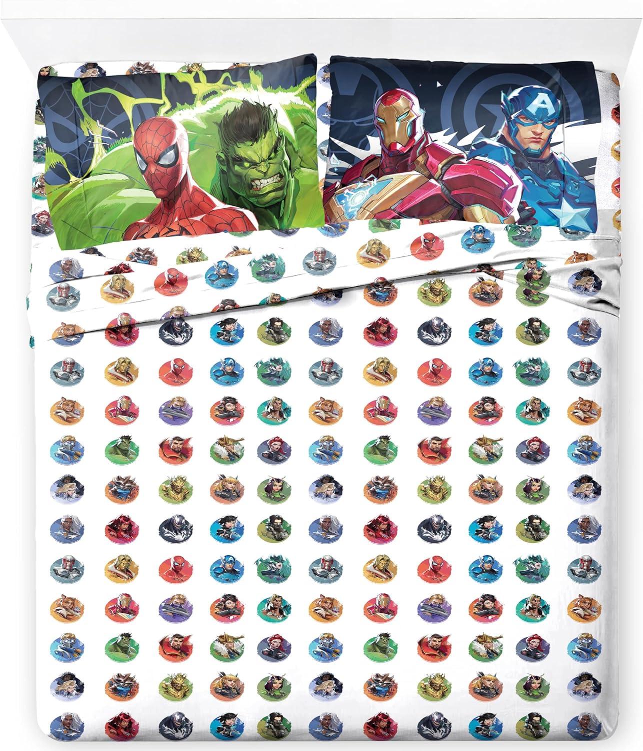 imageJay Franco Kids Sheet Set with Fitted Flat Sheets amp Pillow Cover UltraSoft Bedding with Pillowcase for Room Decor Blue Bluey amp Bingo 3 Piece TwinMulti Marvel Rivals