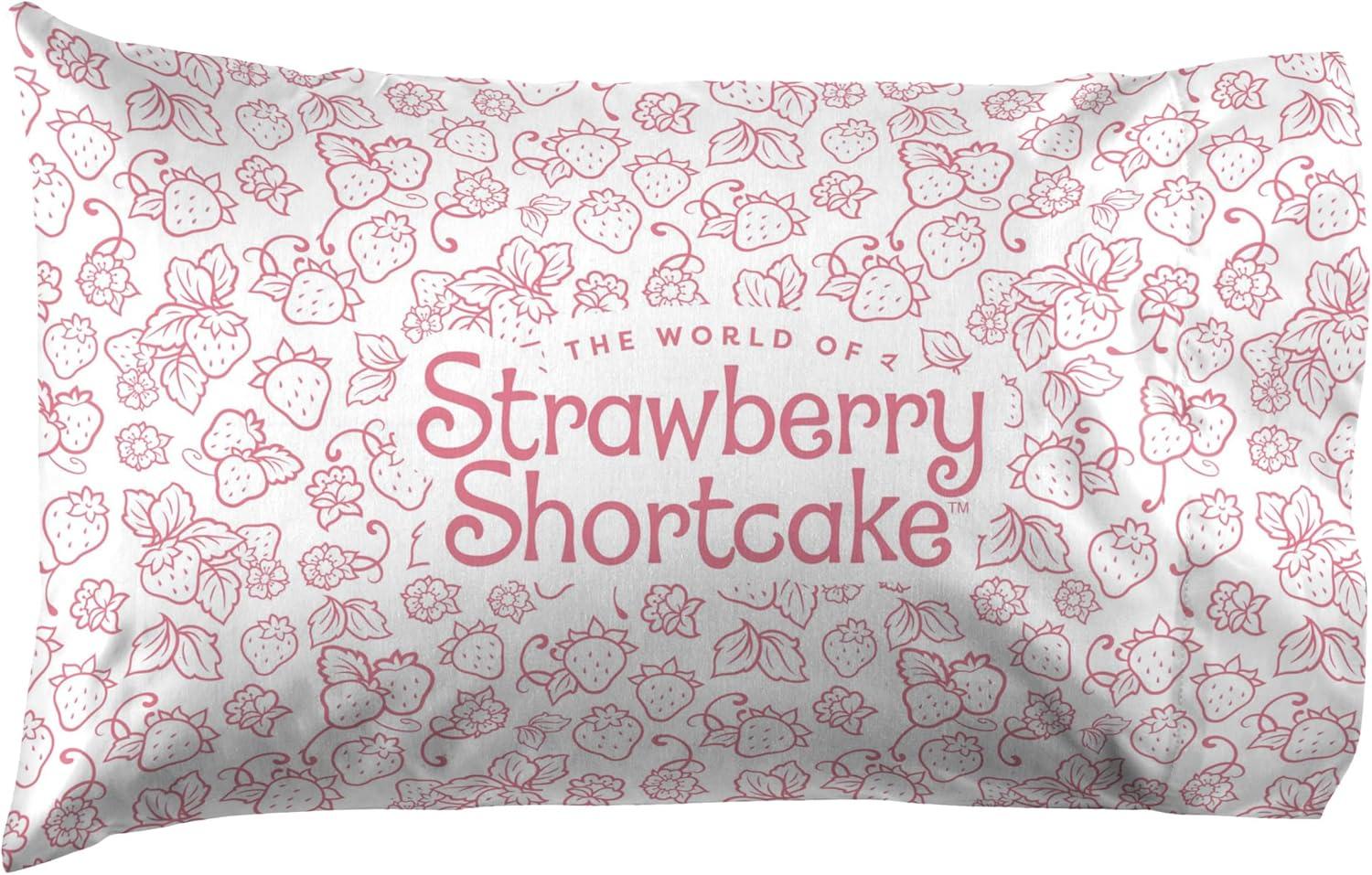 imageJay Franco Kids Sheet Set with Fitted Flat Sheets amp Pillow Cover UltraSoft Bedding with Pillowcase for Room Decor Blue Bluey amp Bingo 3 Piece TwinPink Strawberry Shortcake