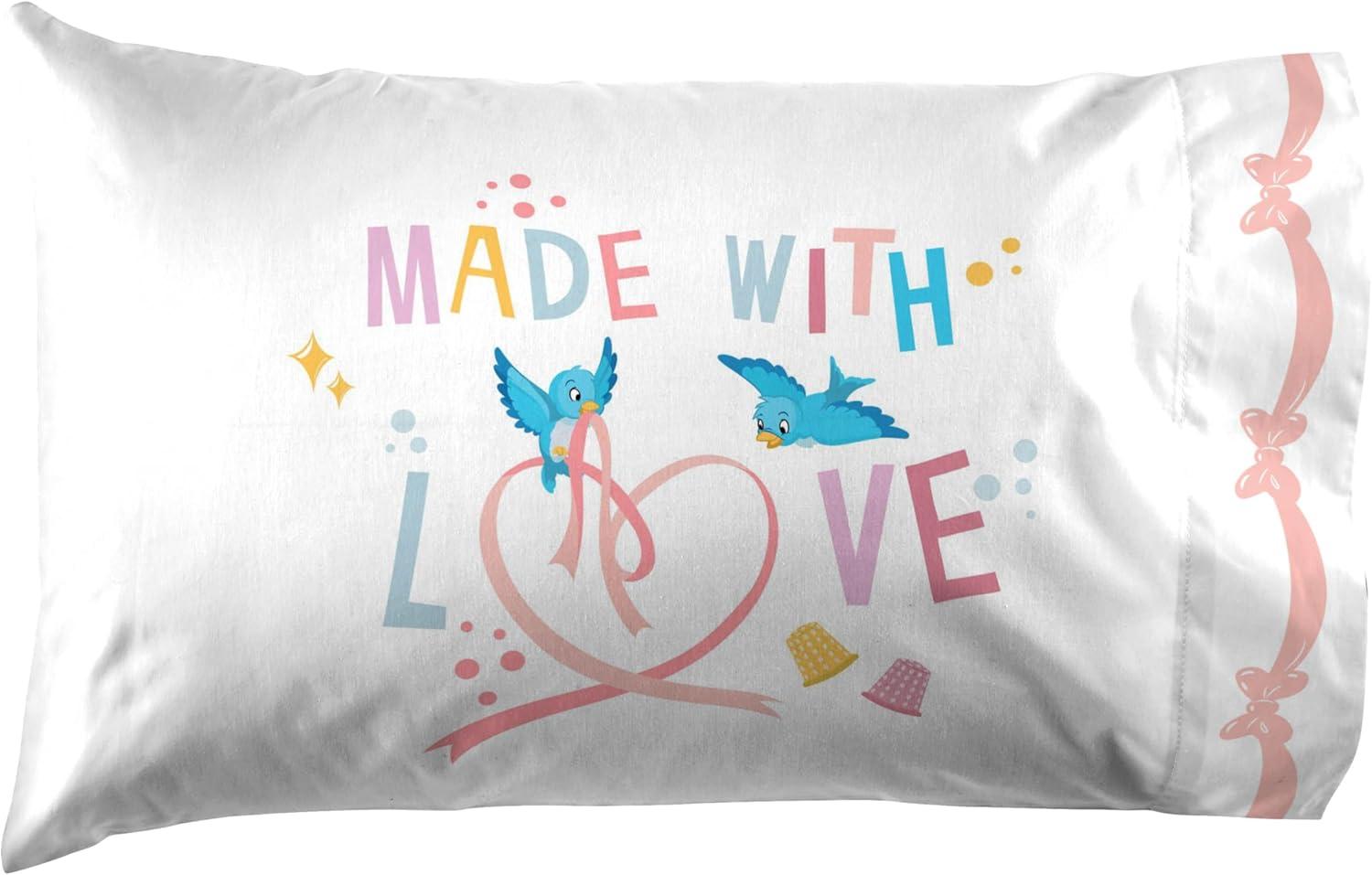 imageJay Franco Kids Sheet Set with Fitted Flat Sheets amp Pillow Cover UltraSoft Bedding with Pillowcase for Room Decor Blue Bluey amp Bingo 3 Piece TwinWhite Princess Cinderella