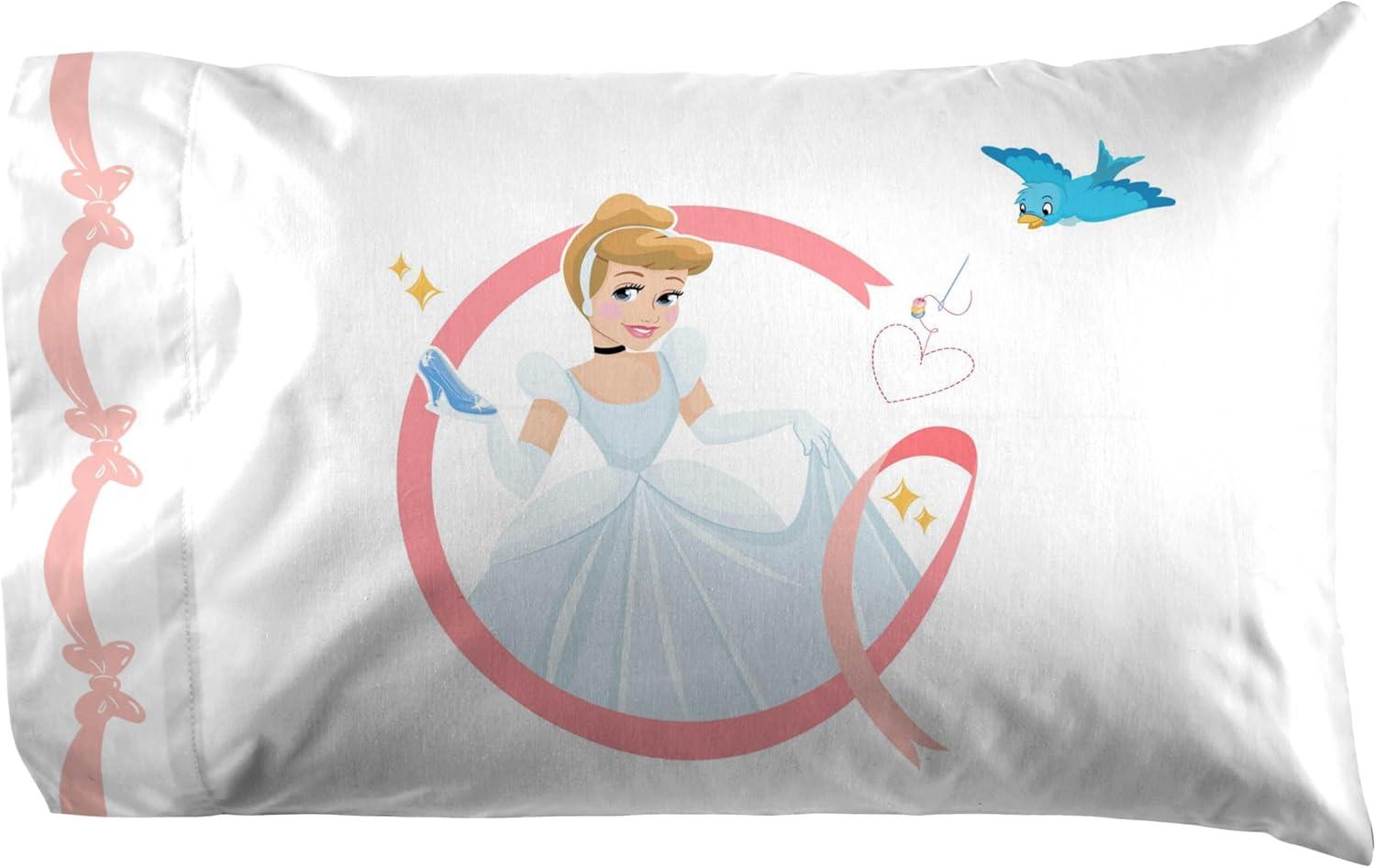 imageJay Franco Kids Sheet Set with Fitted Flat Sheets amp Pillow Cover UltraSoft Bedding with Pillowcase for Room Decor Blue Bluey amp Bingo 3 Piece TwinWhite Princess Cinderella