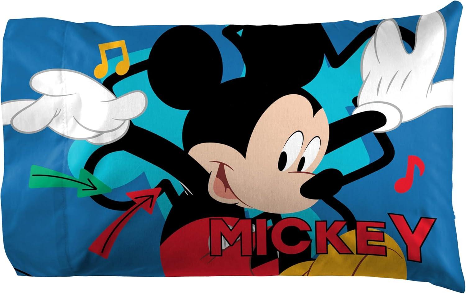 imageJay Franco Kids Sheet Set with Fitted Flat Sheets amp Pillow Cover UltraSoft Bedding with Pillowcase for Room Decor Blue Bluey amp Bingo 3 Piece TwinBlue Mickey Mouse