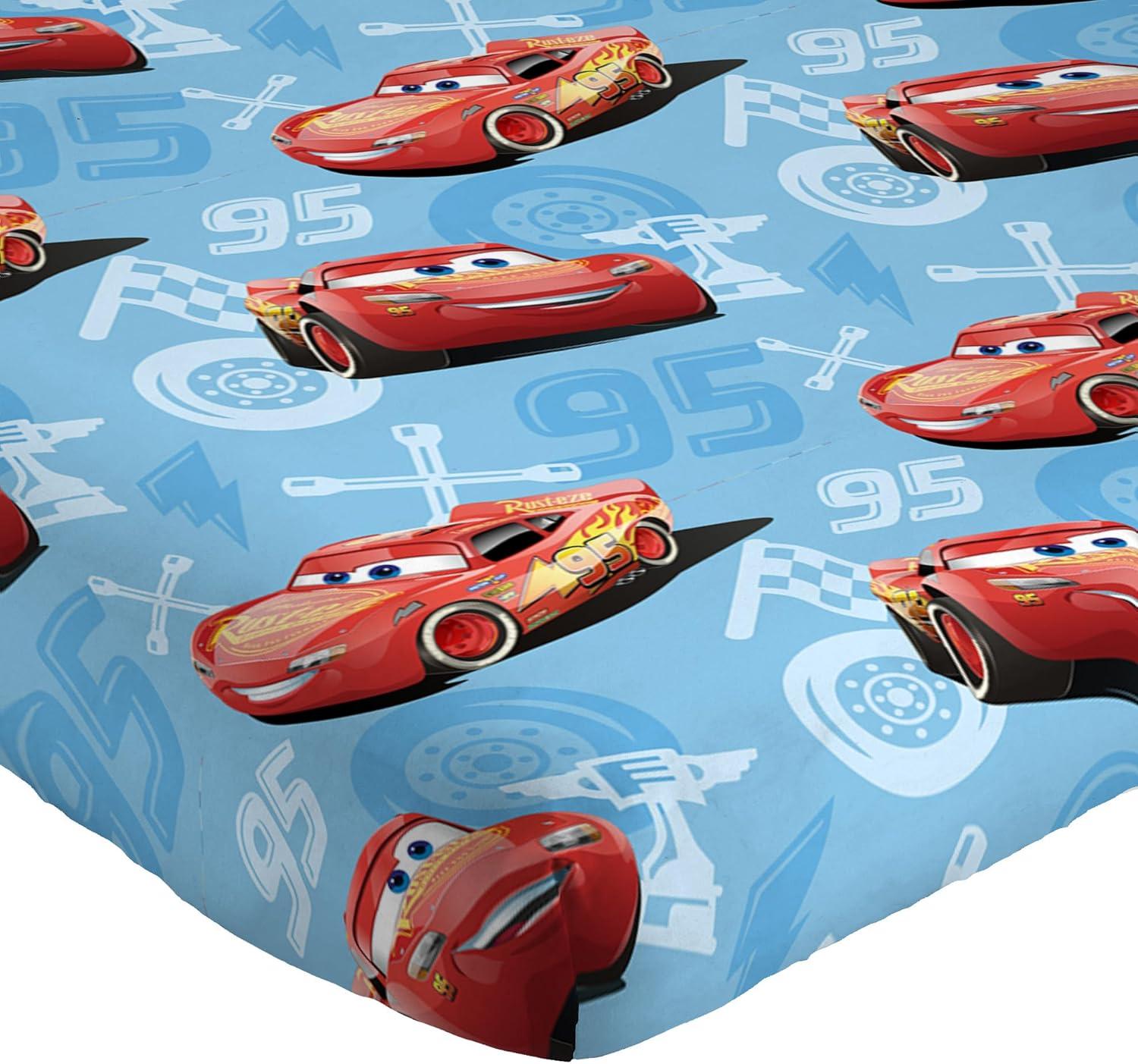 imageJay Franco Kids Sheet Set with Fitted Flat Sheets amp Pillow Cover UltraSoft Bedding with Pillowcase for Room Decor Blue Bluey amp Bingo 3 Piece TwinBlue Cars