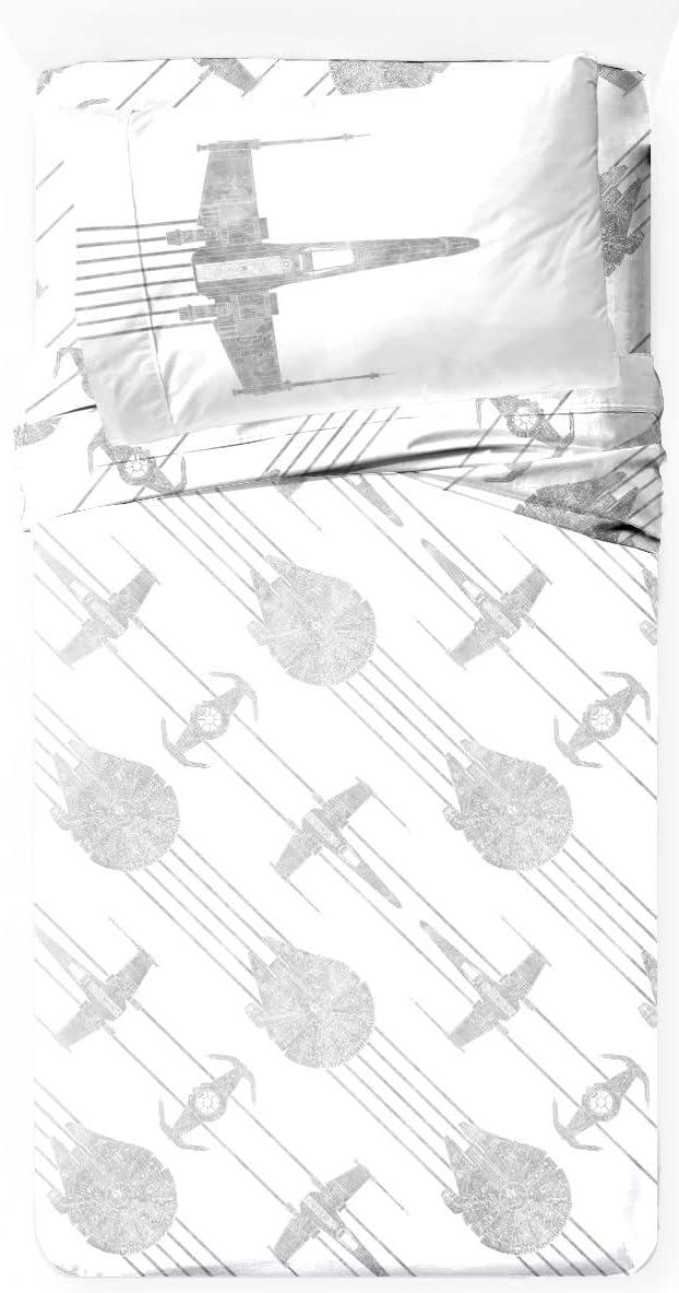 imageJay Franco Kids Sheet Set with Fitted Flat Sheets amp Pillow Cover UltraSoft Bedding with Pillowcase for Room Decor Blue Bluey amp Bingo 3 Piece TwinWhite Star Wars