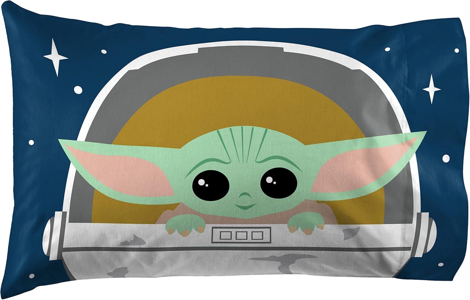 imageJay Franco Kids Sheet Set with Fitted Flat Sheets amp Pillow Cover UltraSoft Bedding with Pillowcase for Room Decor Blue Bluey amp Bingo 3 Piece TwinBlue Mandalorian