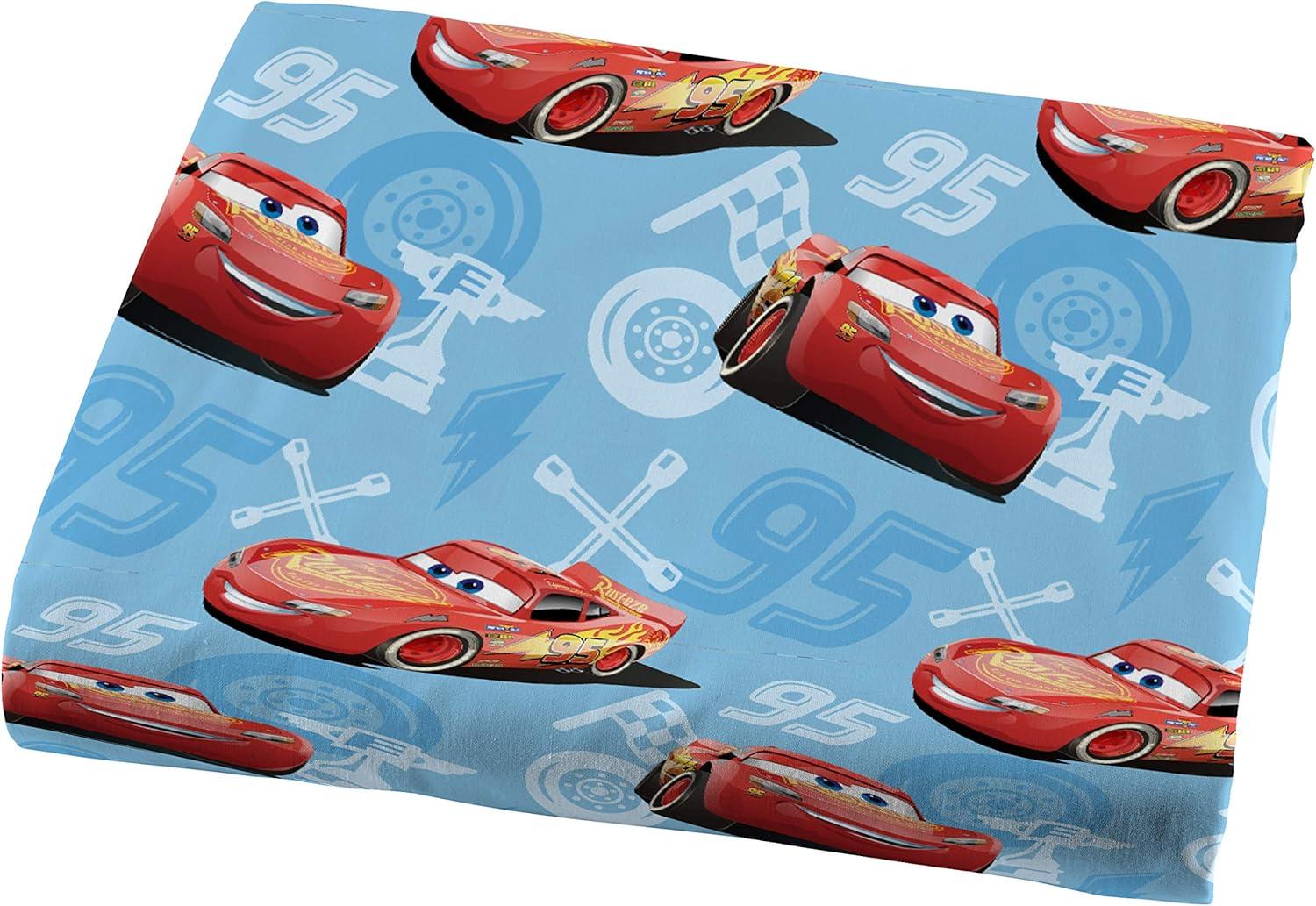 imageJay Franco Kids Sheet Set with Fitted Flat Sheets amp Pillow Cover UltraSoft Bedding with Pillowcase for Room Decor Blue Bluey amp Bingo 3 Piece TwinBlue Cars