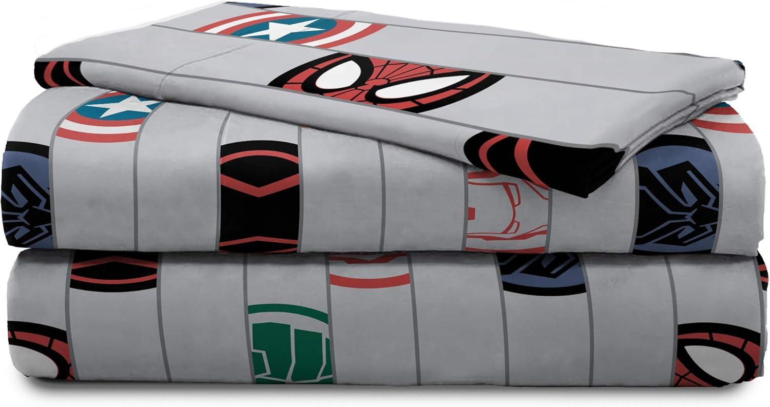 imageJay Franco Kids Sheet Set with Fitted Flat Sheets amp Pillow Cover UltraSoft Bedding with Pillowcase for Room Decor Blue Bluey amp Bingo 3 Piece TwinGray Avengers
