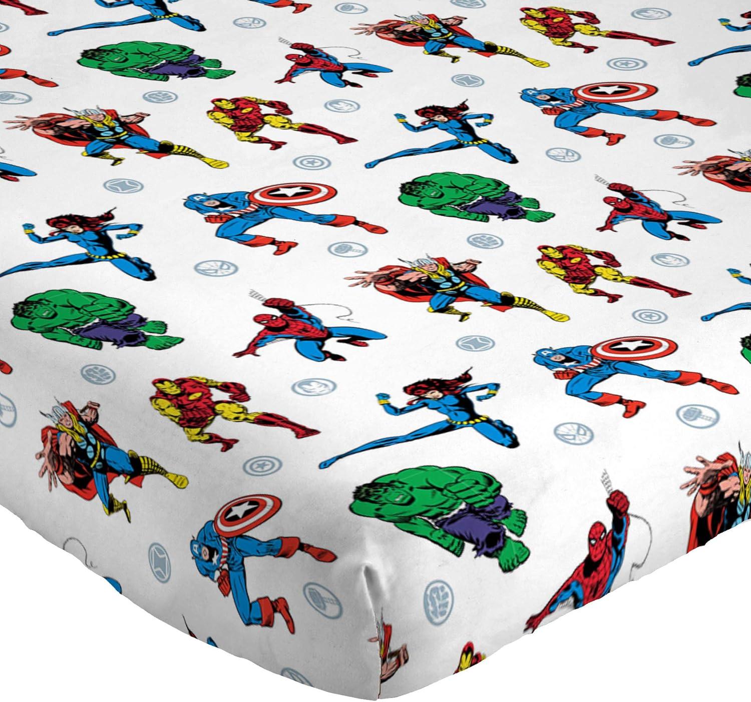 imageJay Franco Kids Sheet Set with Fitted Flat Sheets amp Pillow Cover UltraSoft Bedding with Pillowcase for Room Decor Blue Bluey amp Bingo 3 Piece TwinWhite Avengers