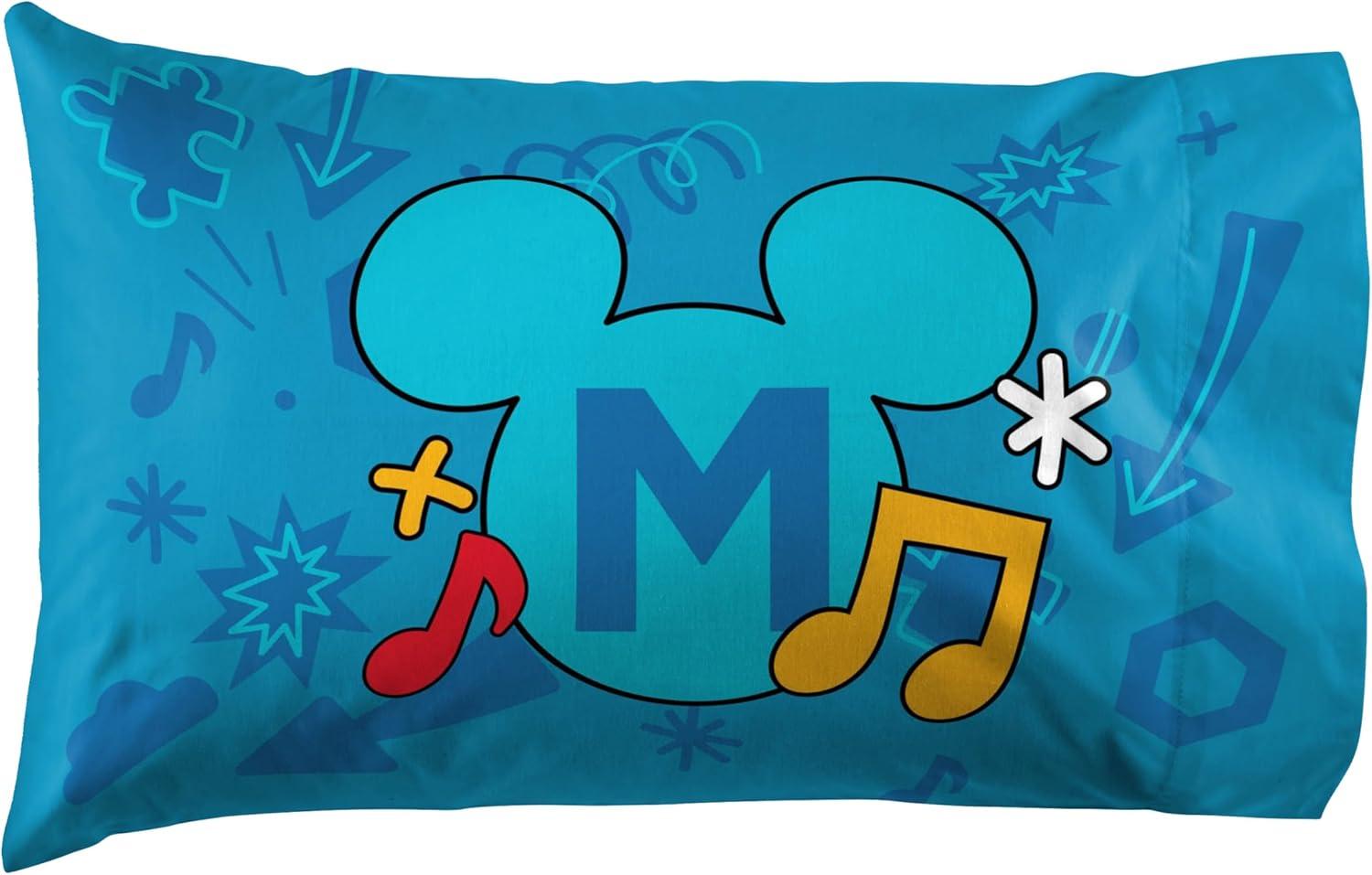 imageJay Franco Kids Sheet Set with Fitted Flat Sheets amp Pillow Cover UltraSoft Bedding with Pillowcase for Room Decor Blue Bluey amp Bingo 3 Piece TwinBlue Mickey Mouse