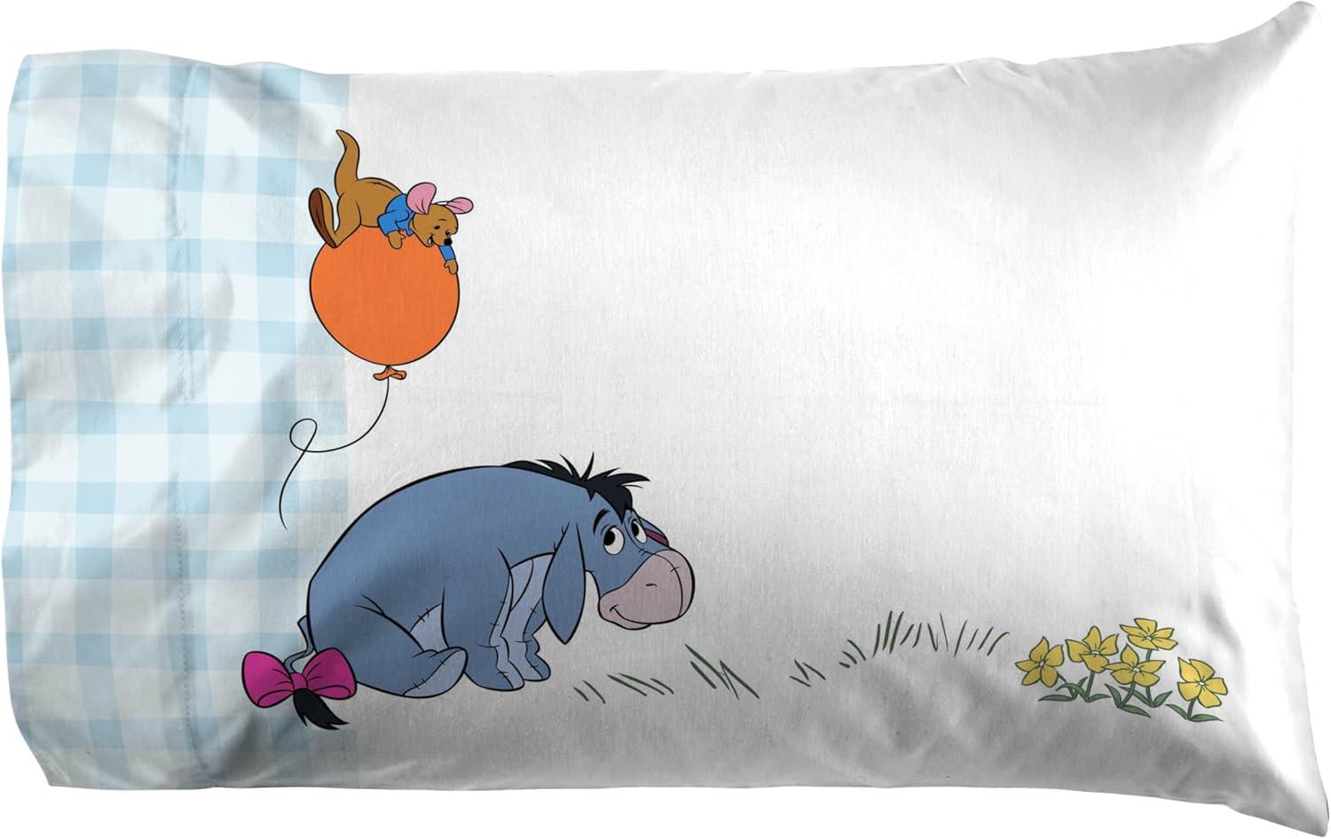 imageJay Franco Kids Sheet Set with Fitted Flat Sheets amp Pillow Cover UltraSoft Bedding with Pillowcase for Room Decor Blue Bluey amp Bingo 3 Piece TwinWhite Winnie the Pooh