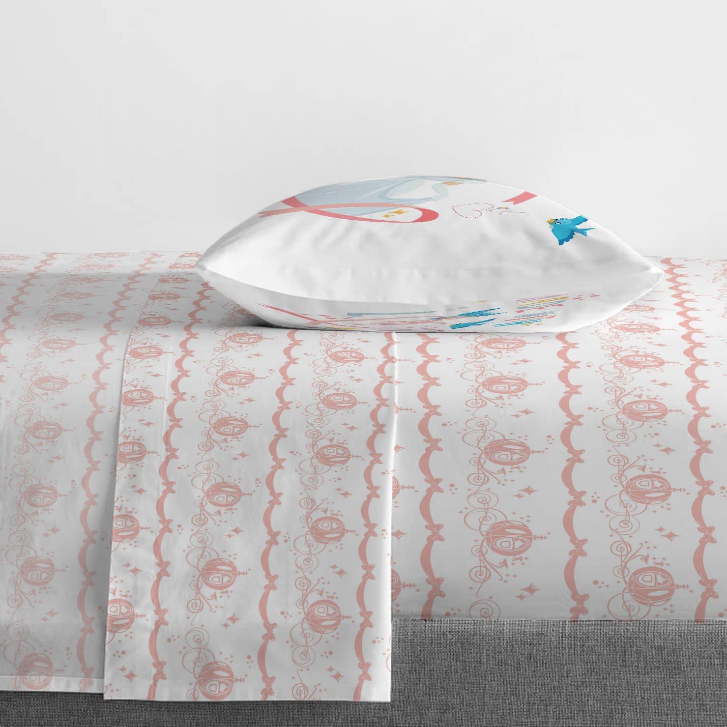 imageJay Franco Kids Sheet Set with Fitted Flat Sheets amp Pillow Cover UltraSoft Bedding with Pillowcase for Room Decor Blue Bluey amp Bingo 3 Piece TwinWhite Princess Cinderella