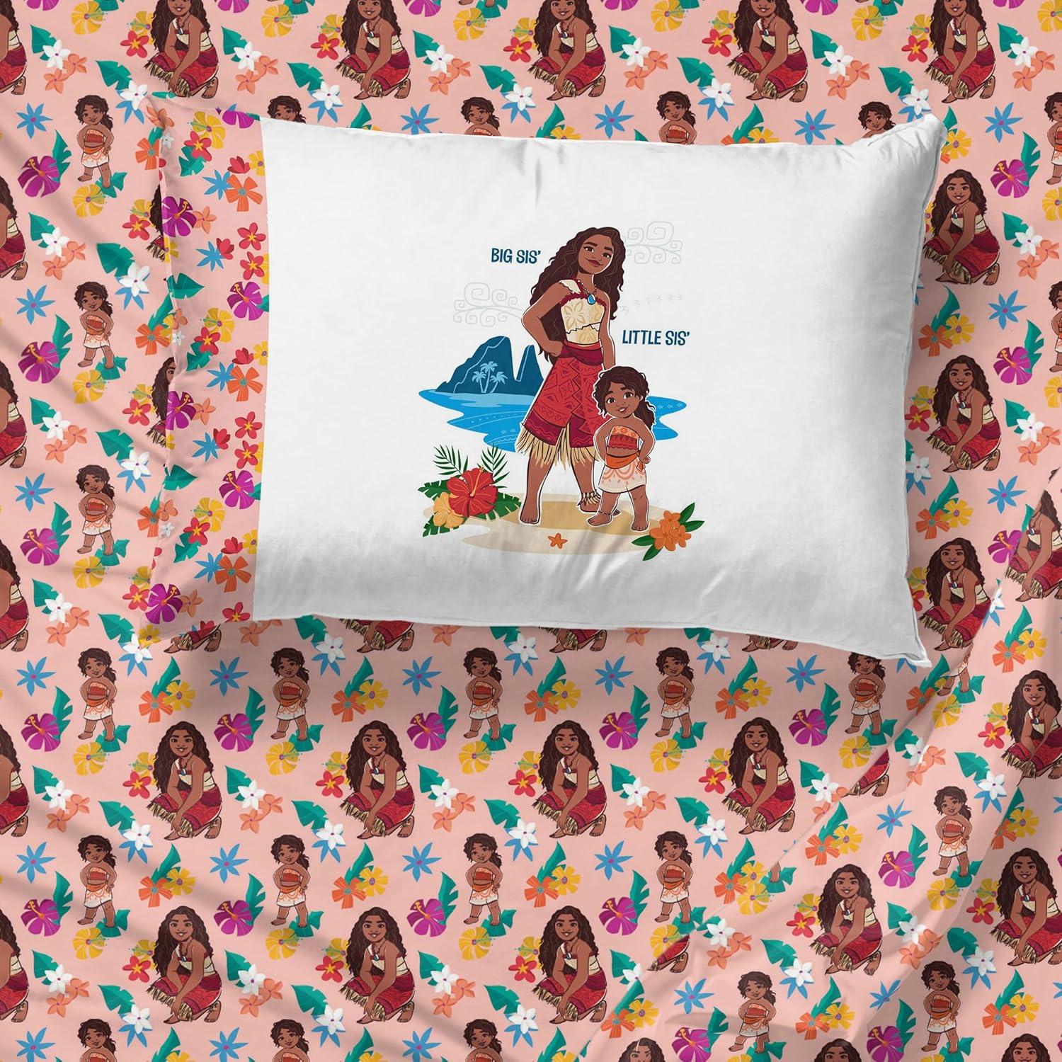 imageJay Franco Kids Sheet Set with Fitted Flat Sheets amp Pillow Cover UltraSoft Bedding with Pillowcase for Room Decor Blue Bluey amp Bingo 3 Piece TwinPink Moana