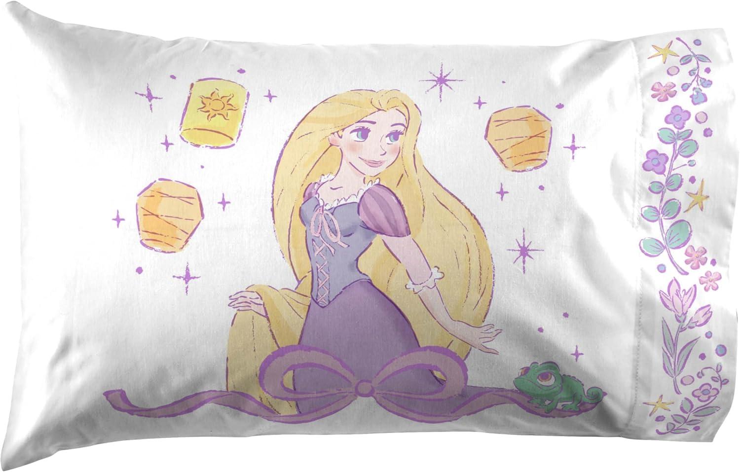imageJay Franco Kids Sheet Set with Fitted Flat Sheets amp Pillow Cover UltraSoft Bedding with Pillowcase for Room Decor Blue Bluey amp Bingo 3 Piece TwinPurple Disney Princess Rapunzel