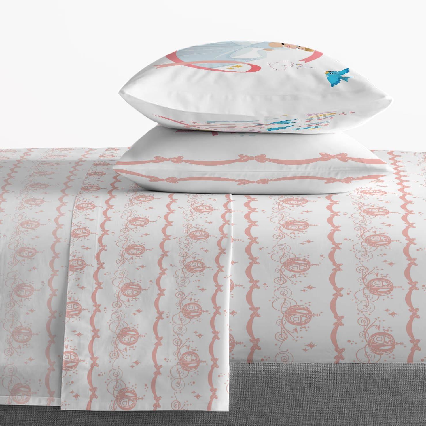 imageJay Franco Kids Sheet Set with Fitted Flat Sheets amp Pillow Cover UltraSoft Bedding with Pillowcase for Room Decor Blue Bluey amp Bingo 3 Piece TwinWhite Princess Cinderella