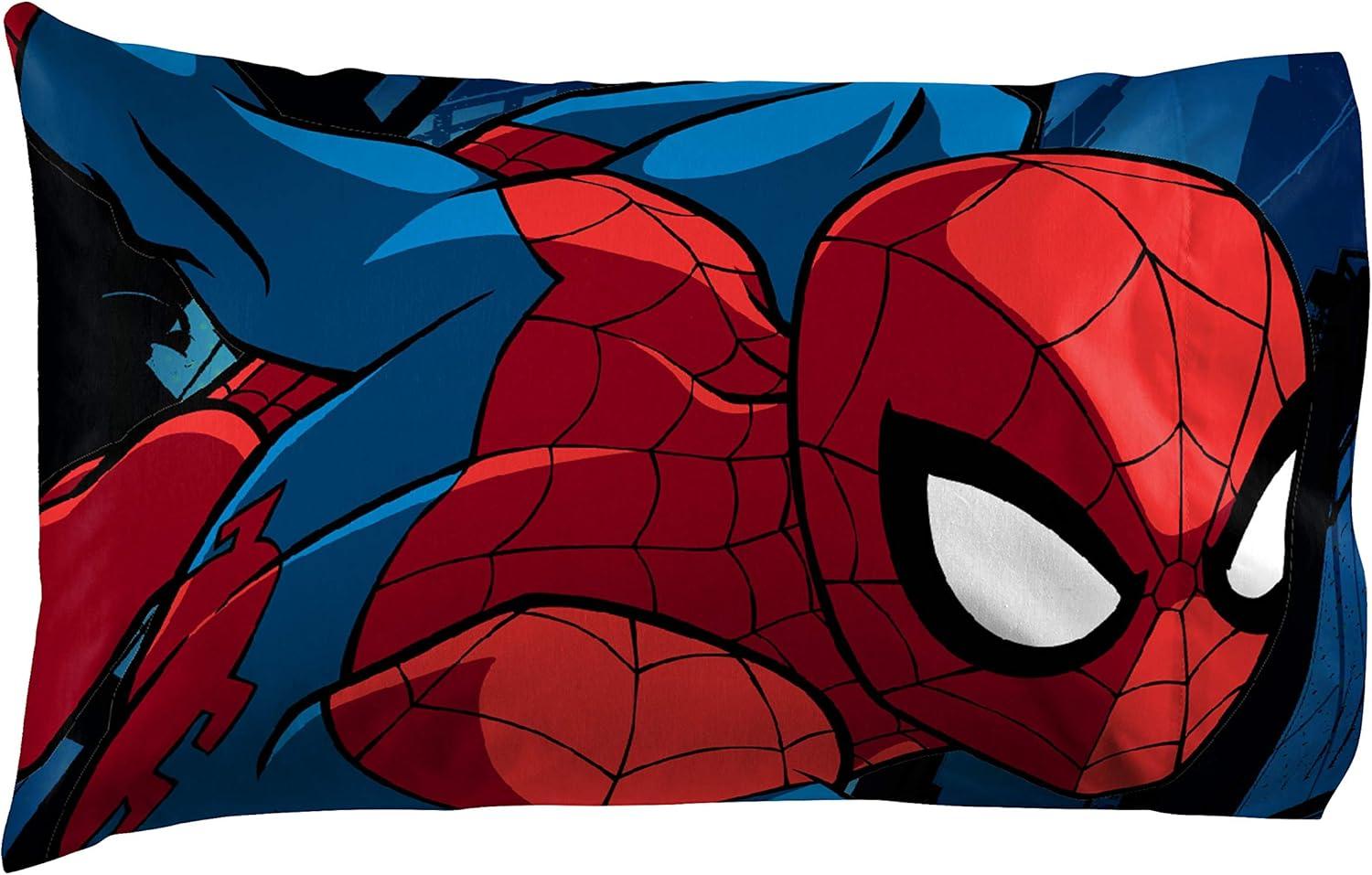 imageJay Franco Kids Sheet Set with Fitted Flat Sheets amp Pillow Cover UltraSoft Bedding with Pillowcase for Room Decor Blue Bluey amp Bingo 3 Piece TwinWhite Spiderman