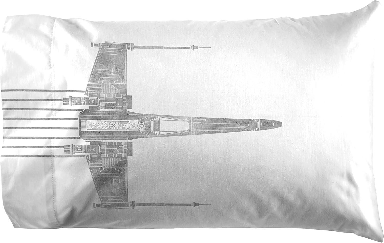 imageJay Franco Kids Sheet Set with Fitted Flat Sheets amp Pillow Cover UltraSoft Bedding with Pillowcase for Room Decor Blue Bluey amp Bingo 3 Piece TwinWhite Star Wars