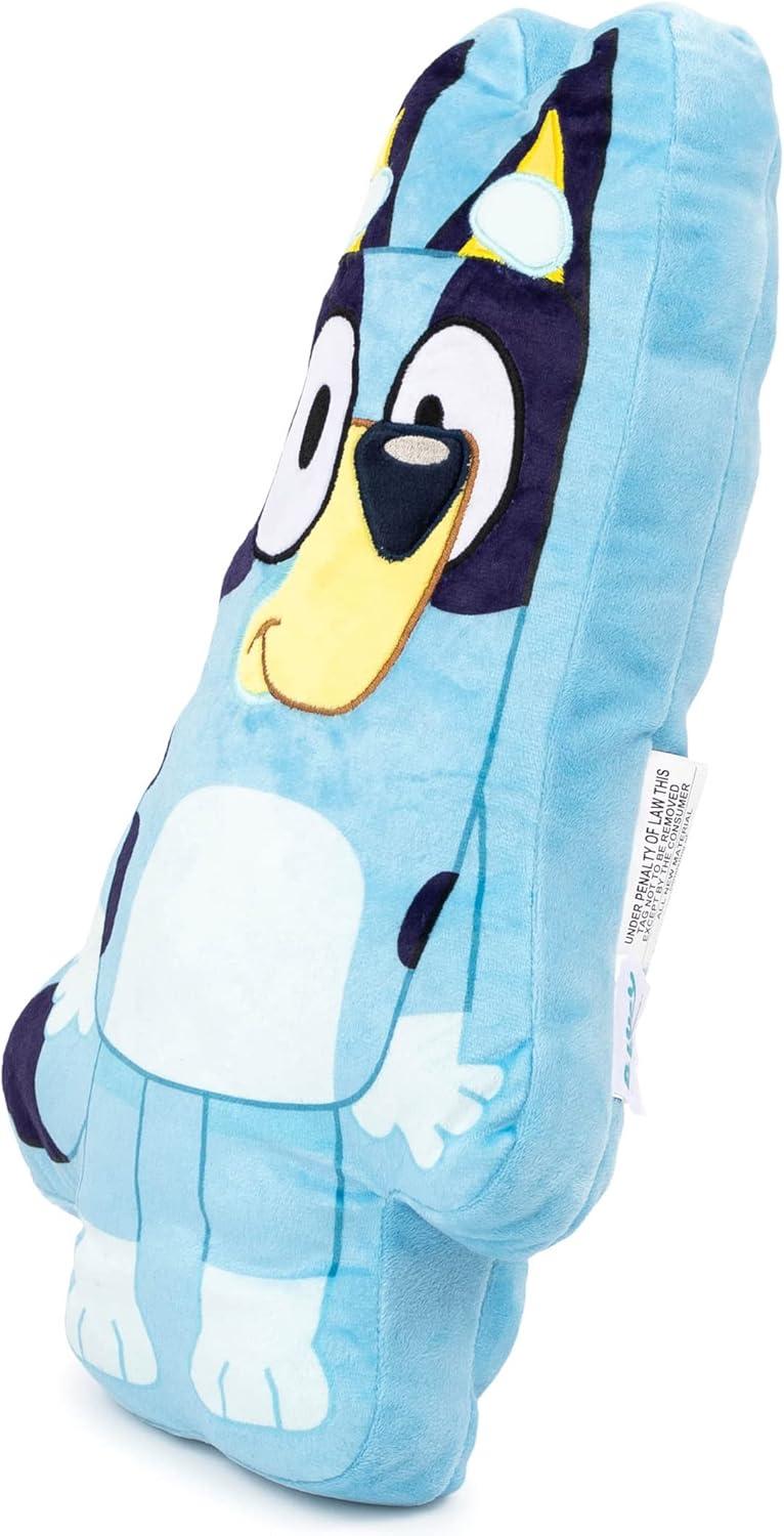 imageJay Franco Polyester Bluey Shaped Decorative Pillow Kids Super Soft Throw Plush Pillow Measures 17 Inches Official Bluey ProductBlue Bluey