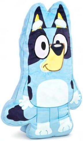 imageJay Franco Polyester Bluey Shaped Decorative Pillow Kids Super Soft Throw Plush Pillow Measures 17 Inches Official Bluey ProductBlue Bluey