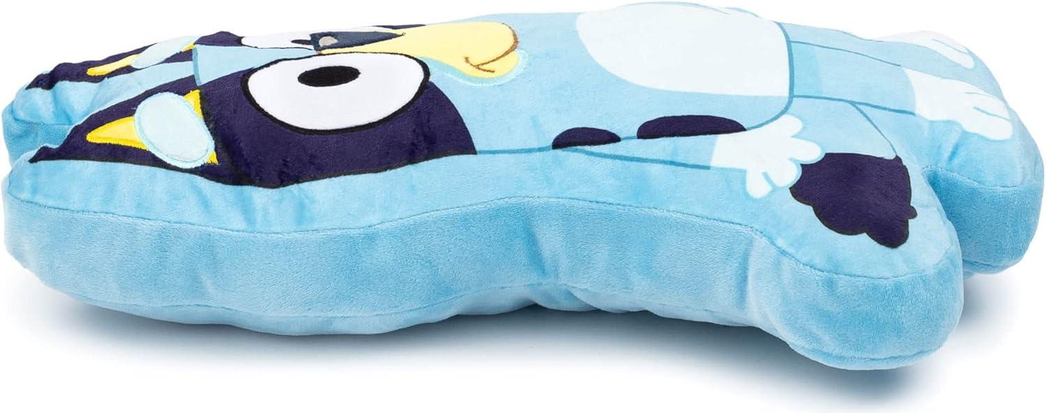 imageJay Franco Polyester Bluey Shaped Decorative Pillow Kids Super Soft Throw Plush Pillow Measures 17 Inches Official Bluey ProductBlue Bluey