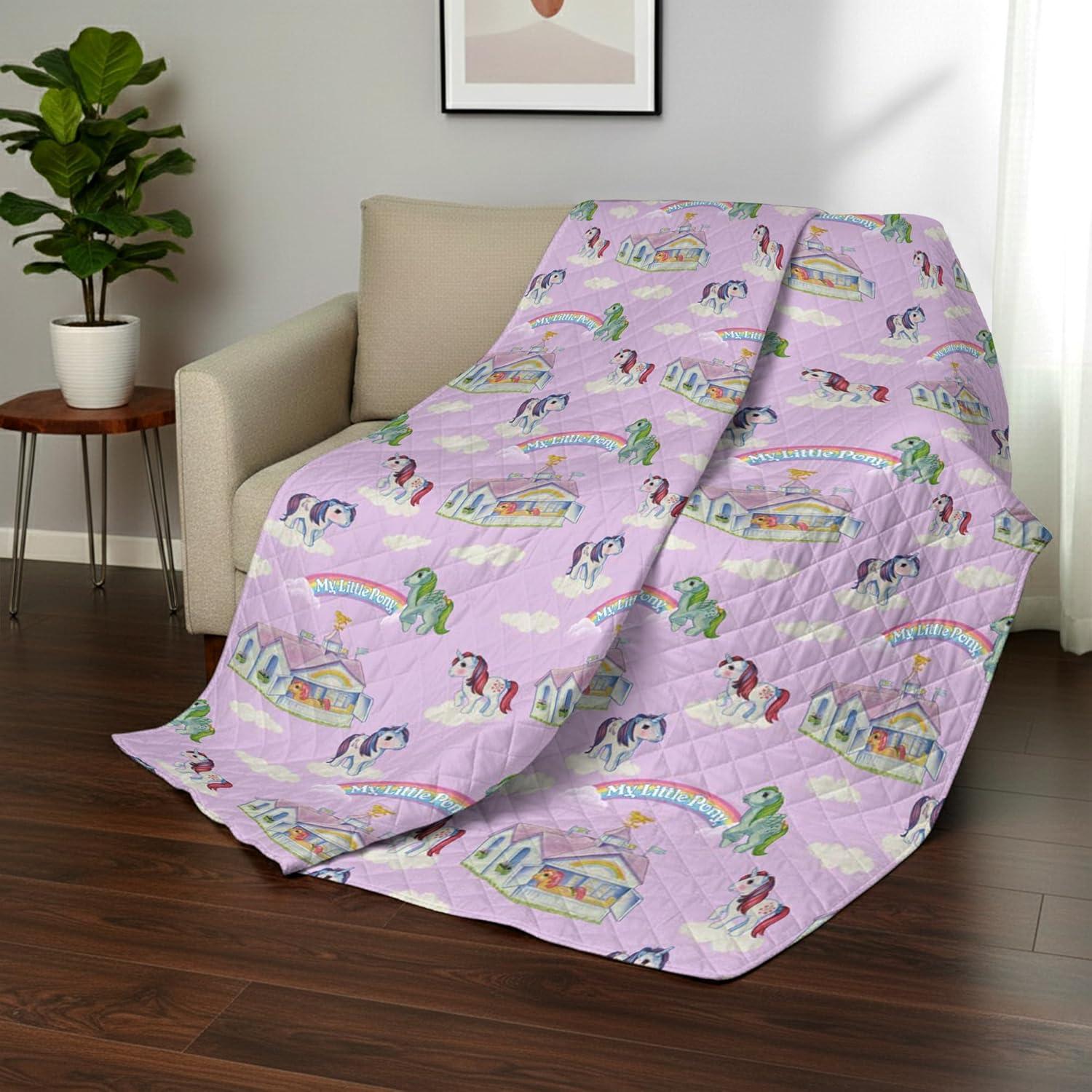 imageNorthwest Bluey Goofing Around Quilted Throw Blanket Official Cartoon Throw Blanket Featuring Bluey for Adults Boys Girls Bed Couch or Playroom 60 x 80 InchesVintage Pony Party