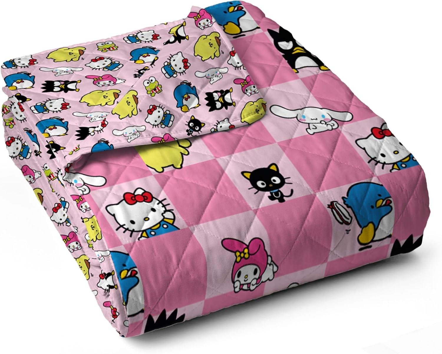 imageNorthwest Bluey Goofing Around Quilted Throw Blanket Official Cartoon Throw Blanket Featuring Bluey for Adults Boys Girls Bed Couch or Playroom 60 x 80 InchesHello Kitty Friends