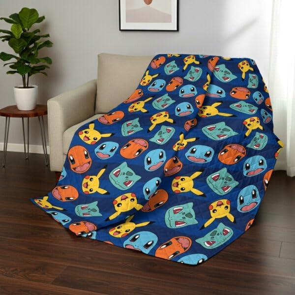 imageNorthwest Bluey Goofing Around Quilted Throw Blanket Official Cartoon Throw Blanket Featuring Bluey for Adults Boys Girls Bed Couch or Playroom 60 x 80 InchesStriped Favorites