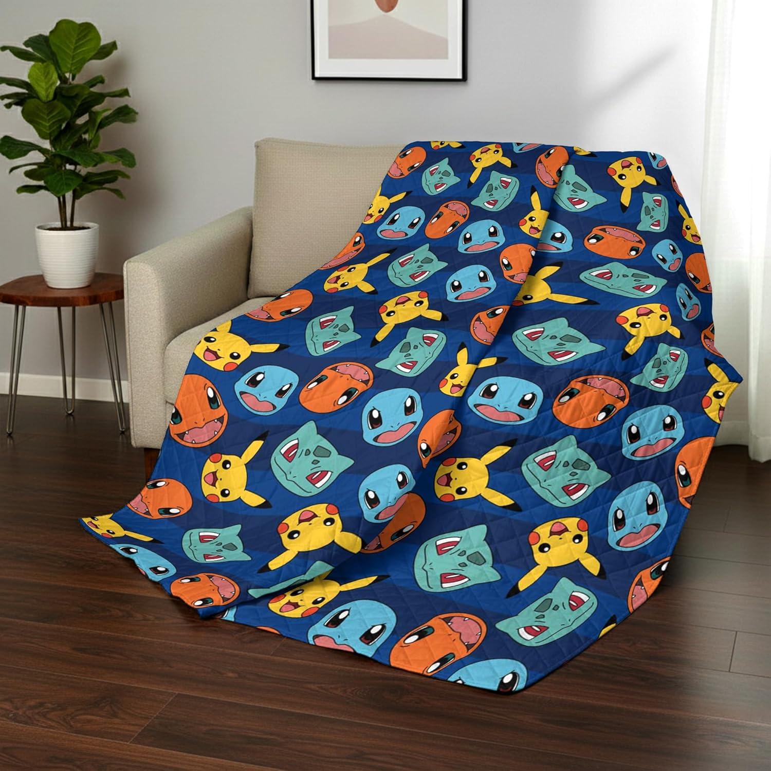 imageNorthwest Bluey Goofing Around Quilted Throw Blanket Official Cartoon Throw Blanket Featuring Bluey for Adults Boys Girls Bed Couch or Playroom 60 x 80 InchesStriped Favorites
