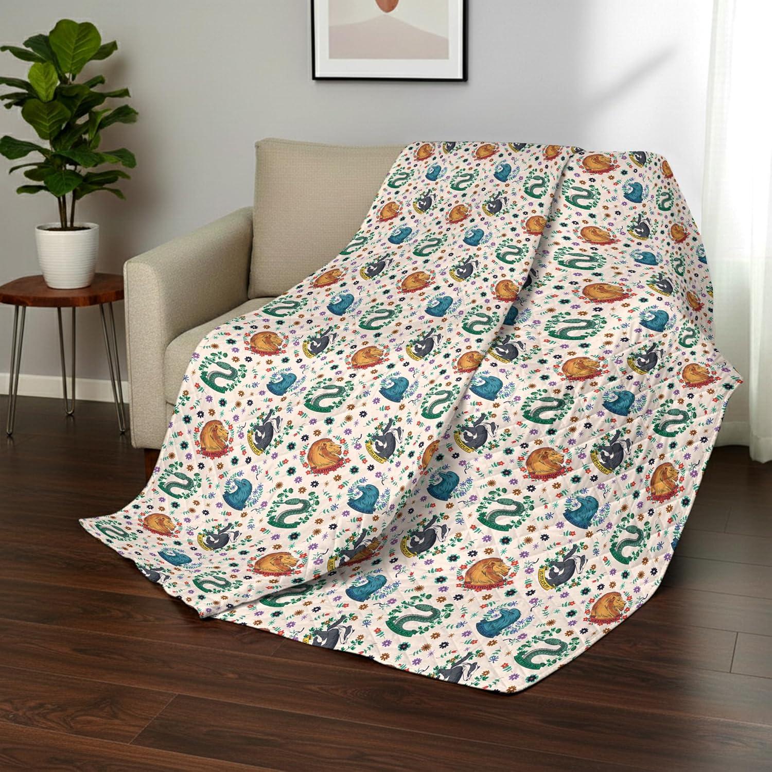 imageNorthwest Bluey Goofing Around Quilted Throw Blanket Official Cartoon Throw Blanket Featuring Bluey for Adults Boys Girls Bed Couch or Playroom 60 x 80 InchesHarry Potter Botanical Crests