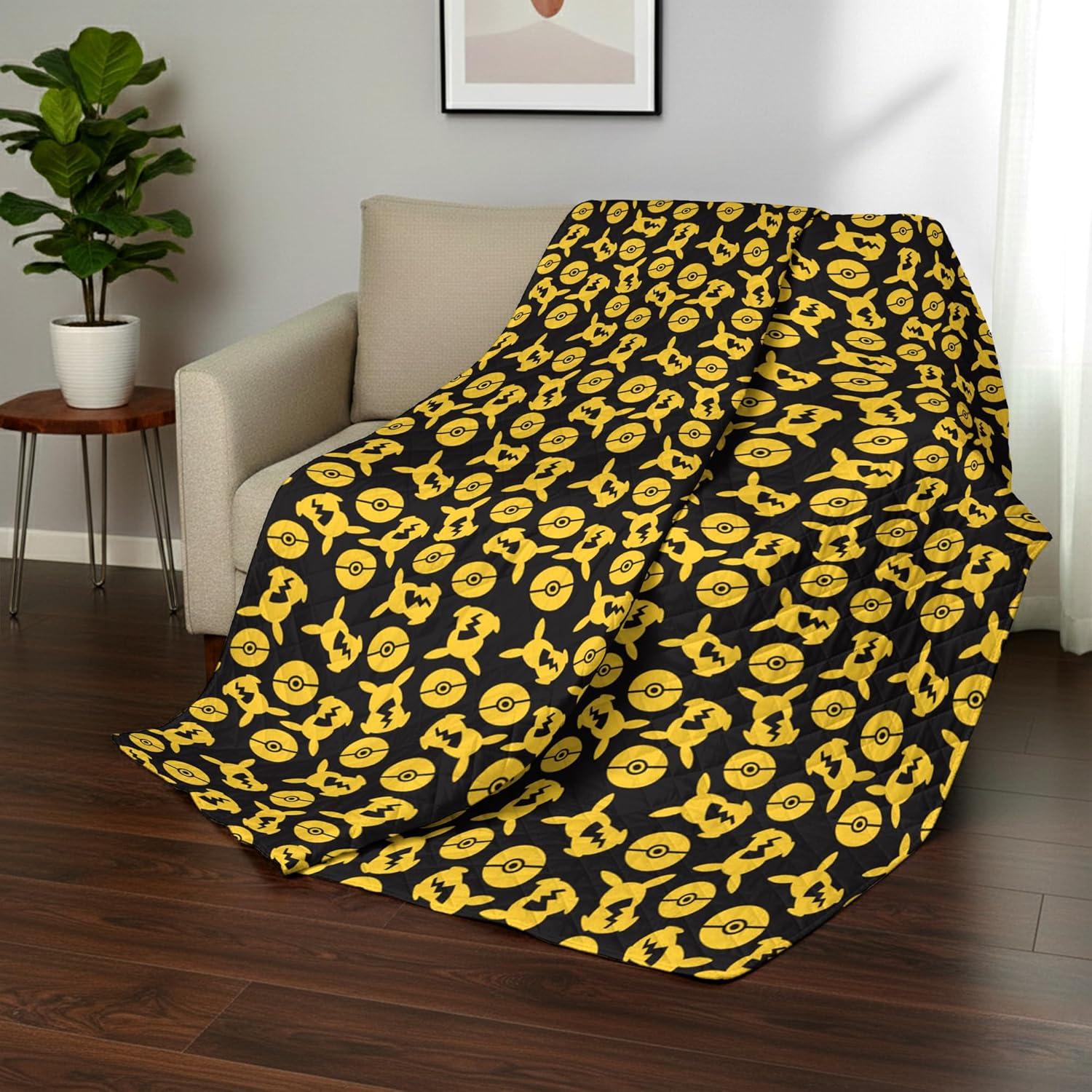 imageNorthwest Bluey Goofing Around Quilted Throw Blanket Official Cartoon Throw Blanket Featuring Bluey for Adults Boys Girls Bed Couch or Playroom 60 x 80 InchesPikachu Poke Ball