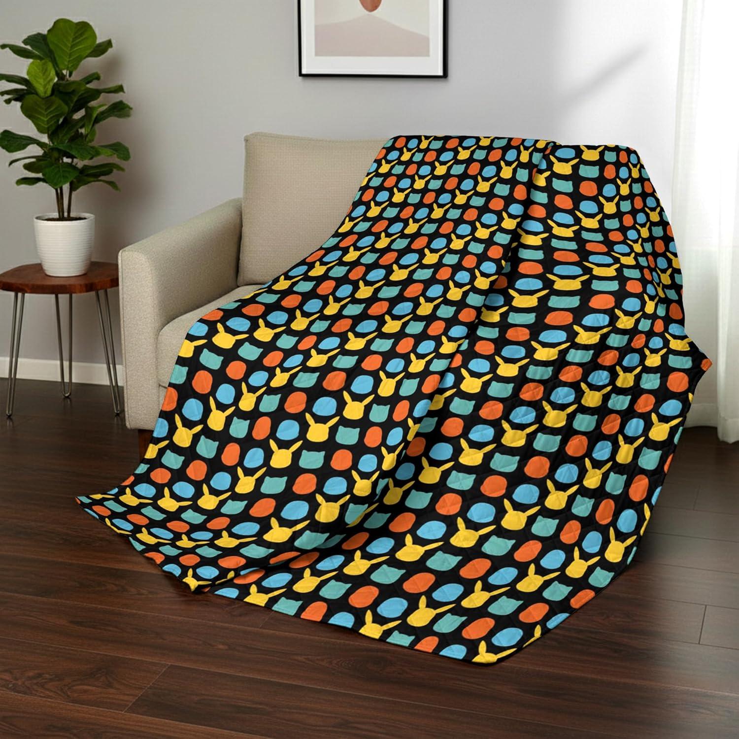 imageNorthwest Bluey Goofing Around Quilted Throw Blanket Official Cartoon Throw Blanket Featuring Bluey for Adults Boys Girls Bed Couch or Playroom 60 x 80 InchesStriped Favorites