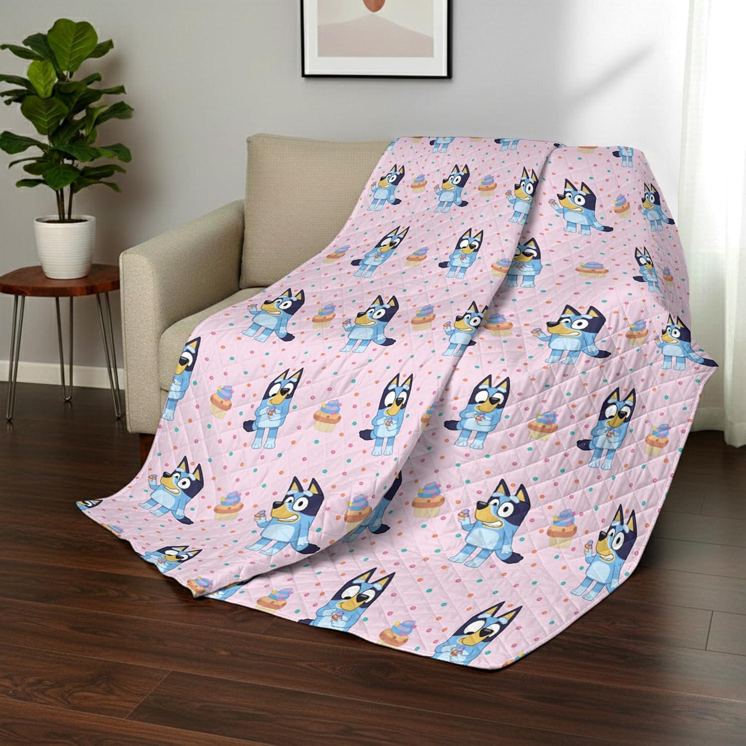 imageNorthwest Bluey Goofing Around Quilted Throw Blanket Official Cartoon Throw Blanket Featuring Bluey for Adults Boys Girls Bed Couch or Playroom 60 x 80 InchesCupcake Stars
