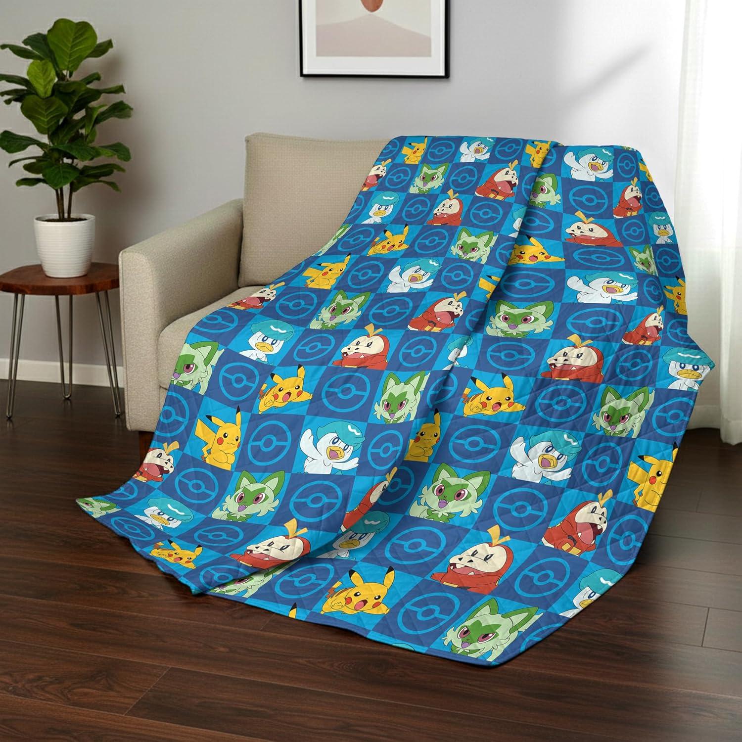 imageNorthwest Bluey Goofing Around Quilted Throw Blanket Official Cartoon Throw Blanket Featuring Bluey for Adults Boys Girls Bed Couch or Playroom 60 x 80 InchesPower Squares