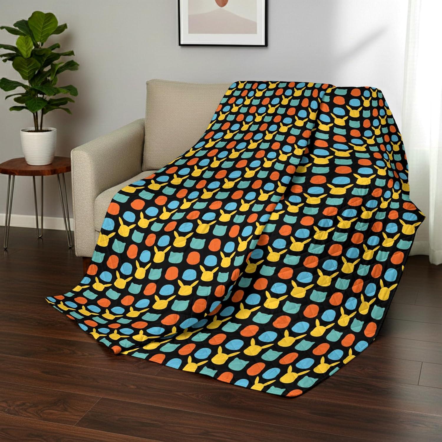 imageNorthwest Bluey Goofing Around Quilted Throw Blanket Official Cartoon Throw Blanket Featuring Bluey for Adults Boys Girls Bed Couch or Playroom 60 x 80 InchesStriped Favorites