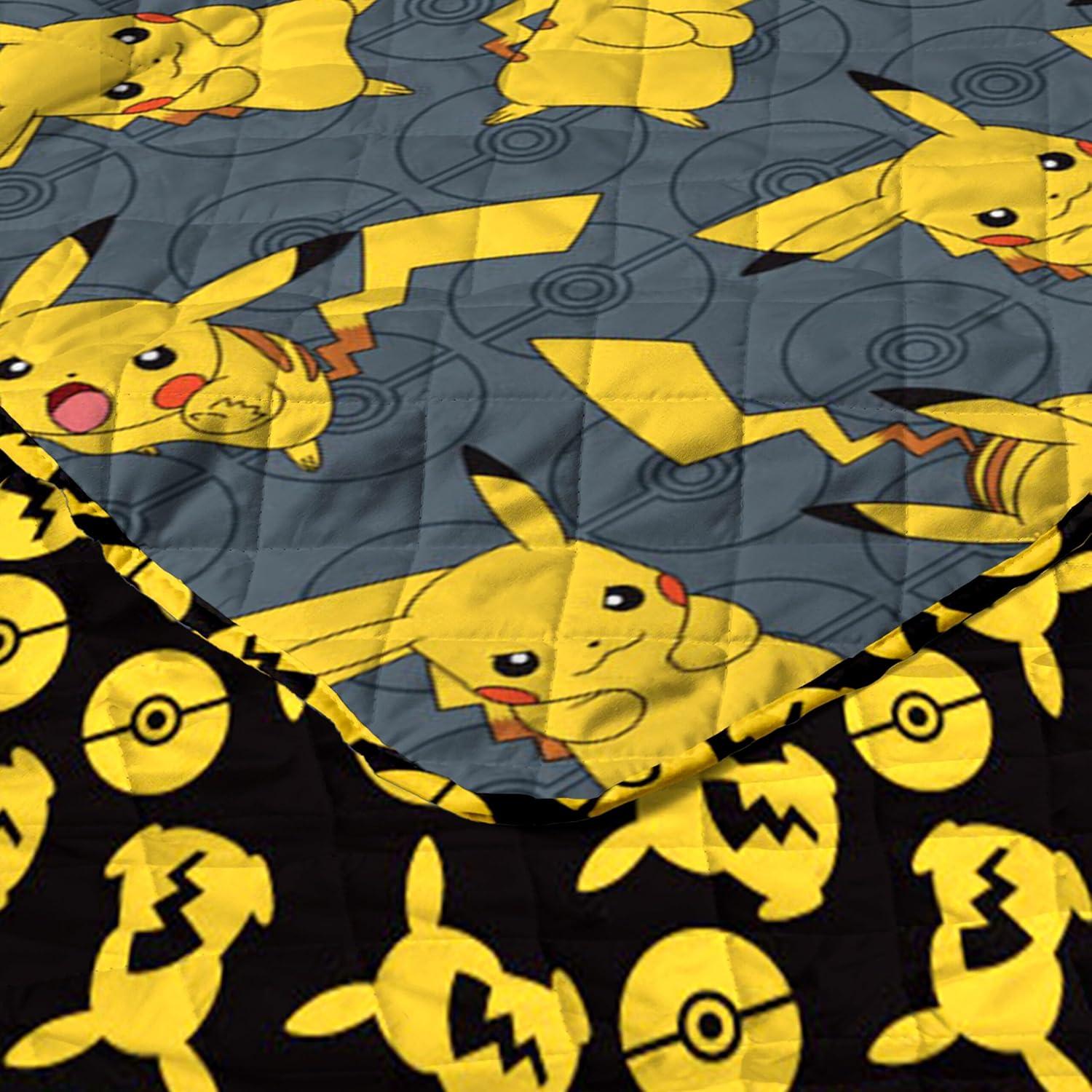 imageNorthwest Bluey Goofing Around Quilted Throw Blanket Official Cartoon Throw Blanket Featuring Bluey for Adults Boys Girls Bed Couch or Playroom 60 x 80 InchesPikachu Poke Ball