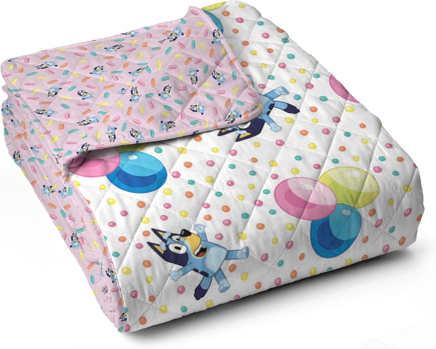 imageNorthwest Bluey Goofing Around Quilted Throw Blanket Official Cartoon Throw Blanket Featuring Bluey for Adults Boys Girls Bed Couch or Playroom 60 x 80 InchesBalloon Celebration