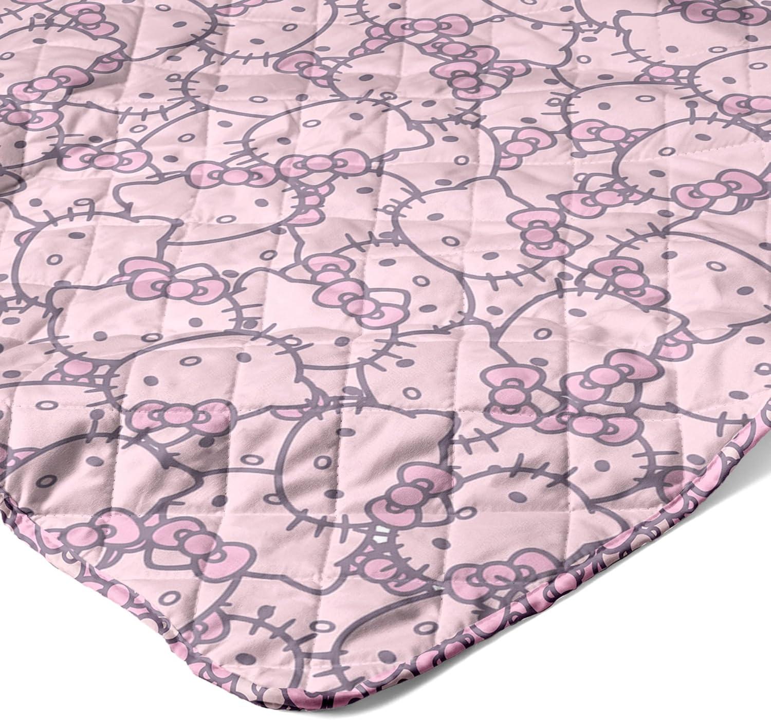 imageNorthwest Bluey Goofing Around Quilted Throw Blanket Official Cartoon Throw Blanket Featuring Bluey for Adults Boys Girls Bed Couch or Playroom 60 x 80 InchesHello Kitty Pink