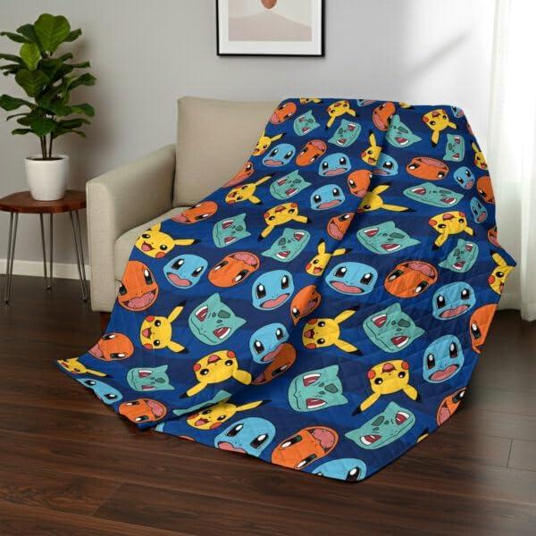 imageNorthwest Bluey Goofing Around Quilted Throw Blanket Official Cartoon Throw Blanket Featuring Bluey for Adults Boys Girls Bed Couch or Playroom 60 x 80 InchesStriped Favorites