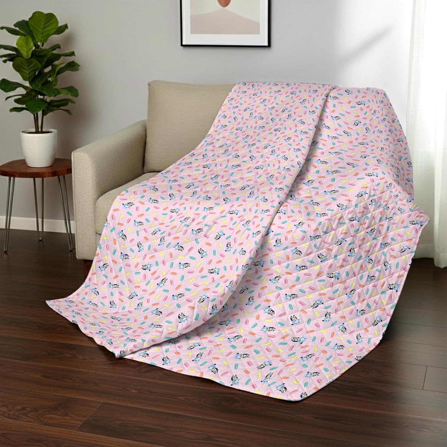 imageNorthwest Bluey Goofing Around Quilted Throw Blanket Official Cartoon Throw Blanket Featuring Bluey for Adults Boys Girls Bed Couch or Playroom 60 x 80 InchesBalloon Celebration