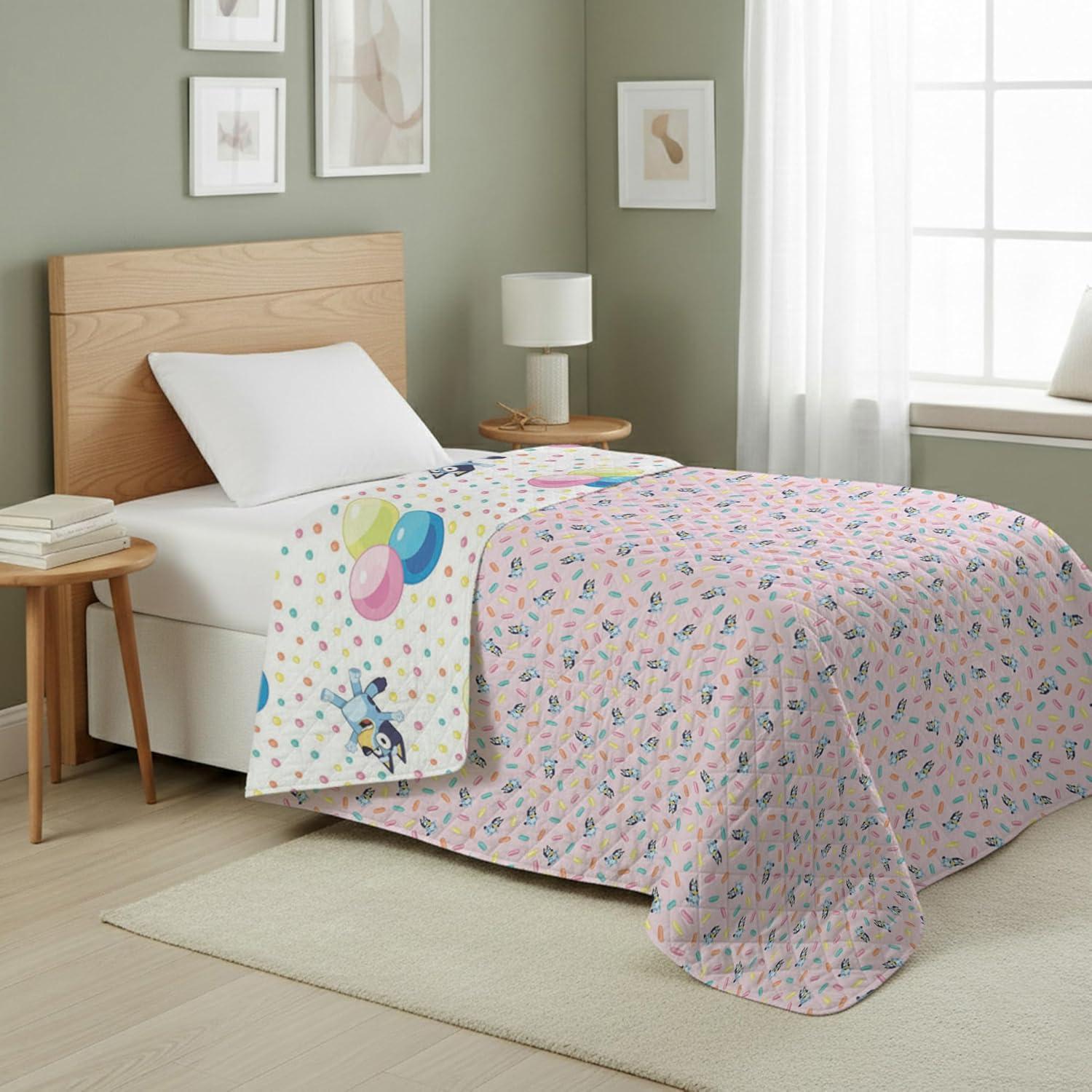 imageNorthwest Bluey Goofing Around Quilted Throw Blanket Official Cartoon Throw Blanket Featuring Bluey for Adults Boys Girls Bed Couch or Playroom 60 x 80 InchesBalloon Celebration